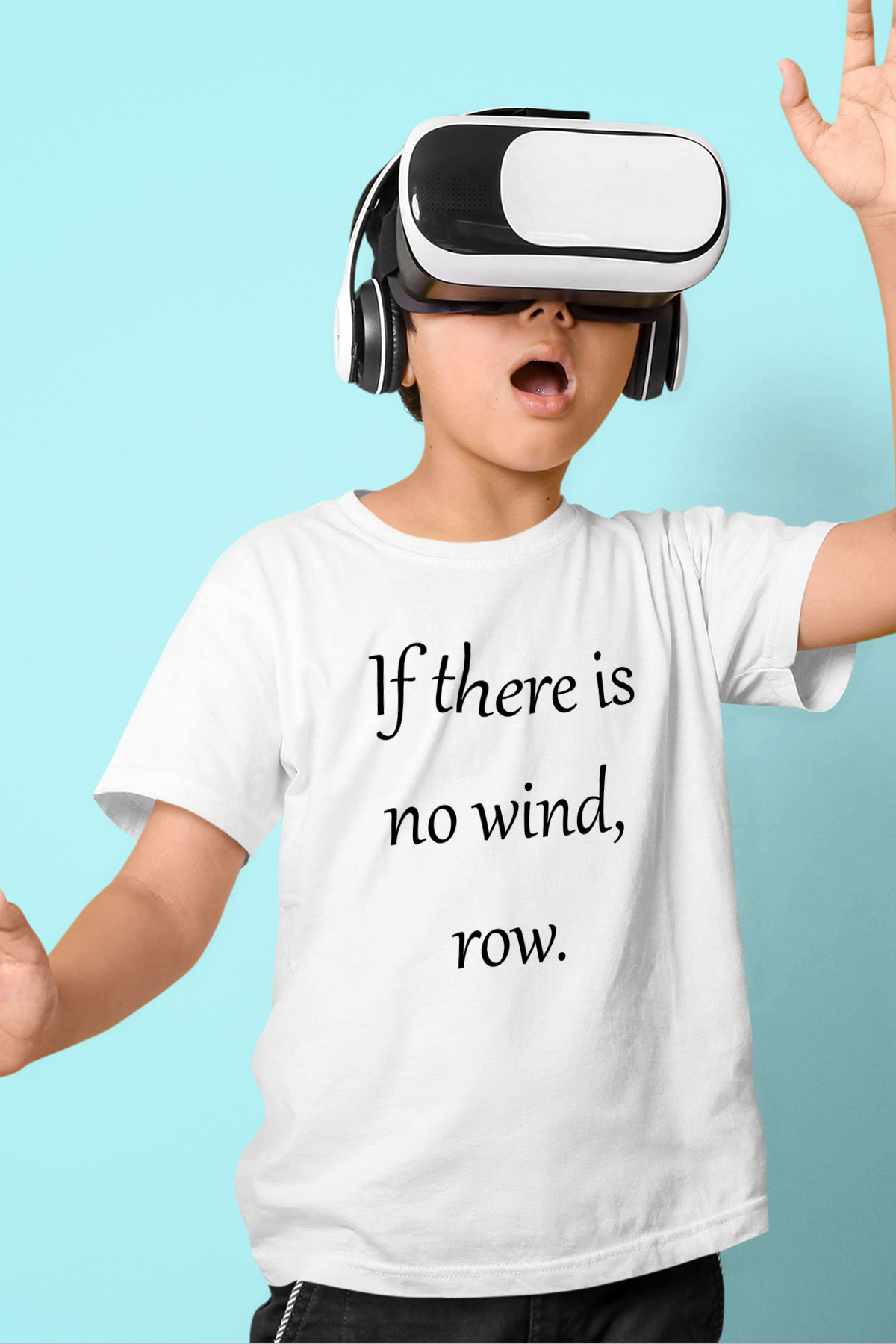 Kürek Baskılı Unisex Beyaz Çocuk Tişört - Tshirt
