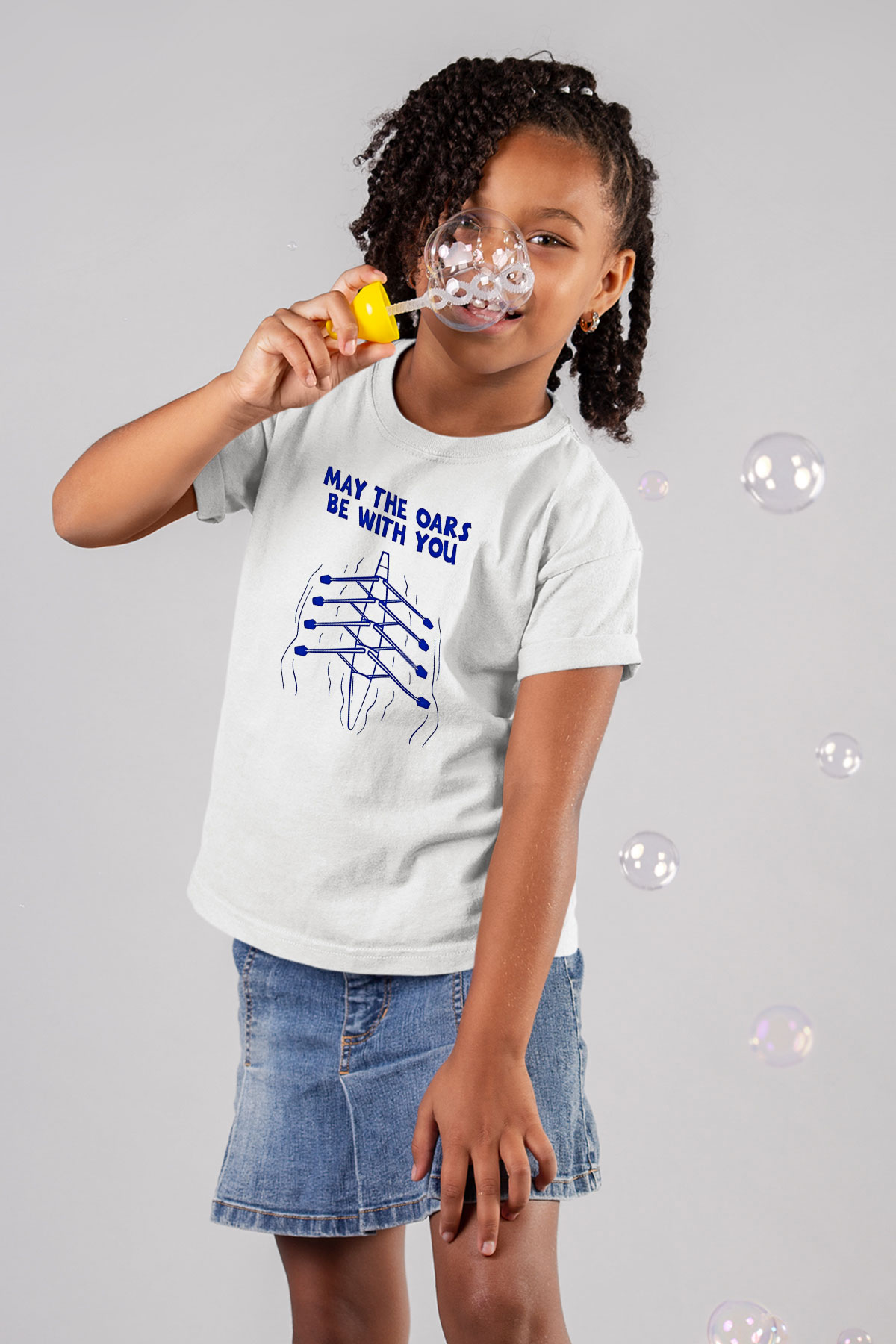 Kürek Baskılı Unisex Beyaz Çocuk Tişört - Tshirt