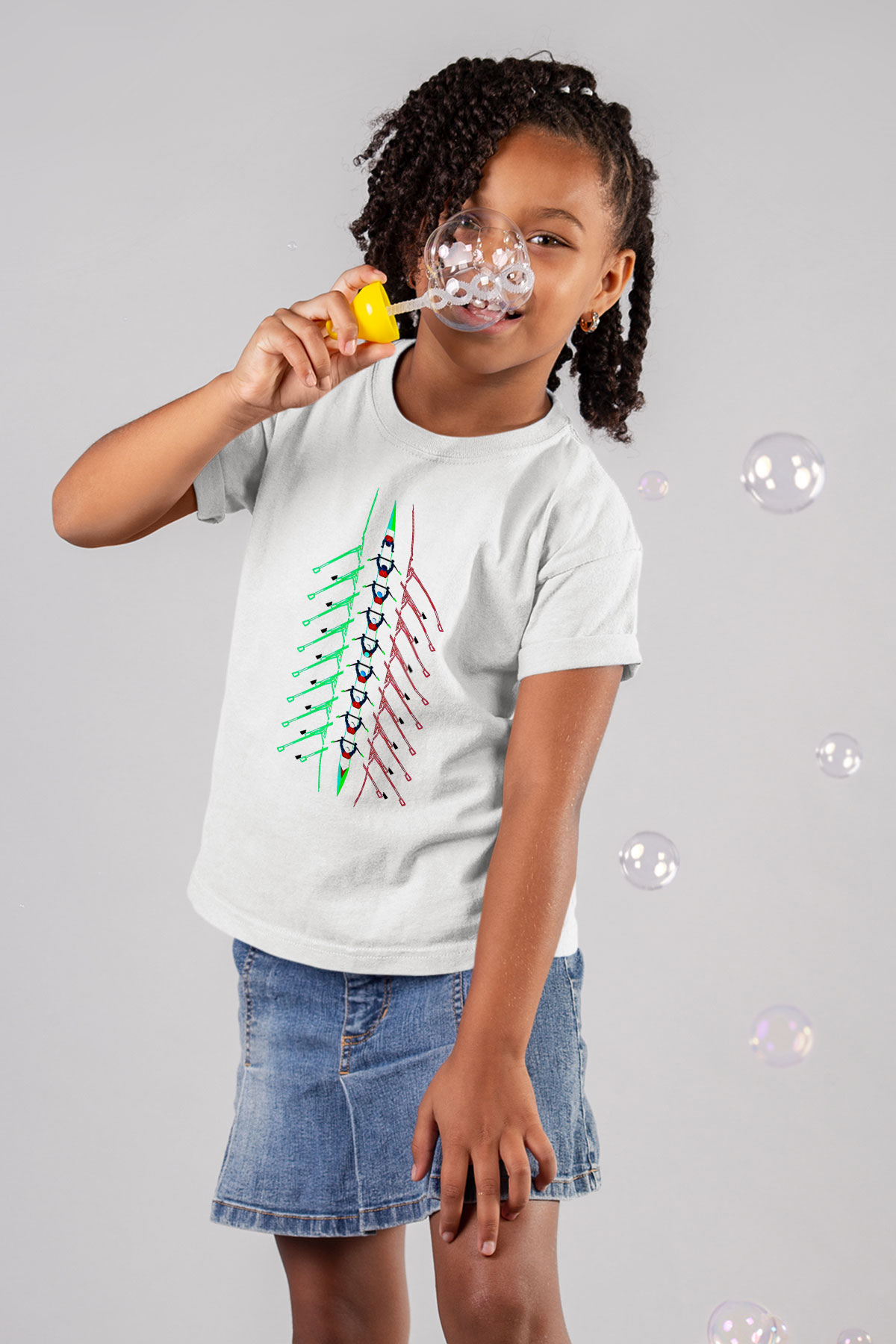 Kürek Baskılı Unisex Beyaz Çocuk Tişört - Tshirt