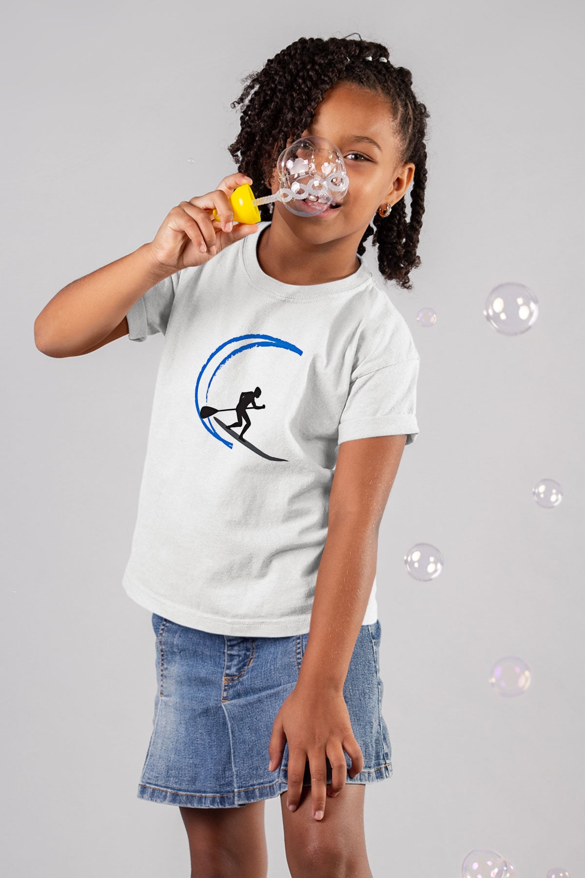 Kürek Baskılı Unisex Beyaz Çocuk Tişört - Tshirt