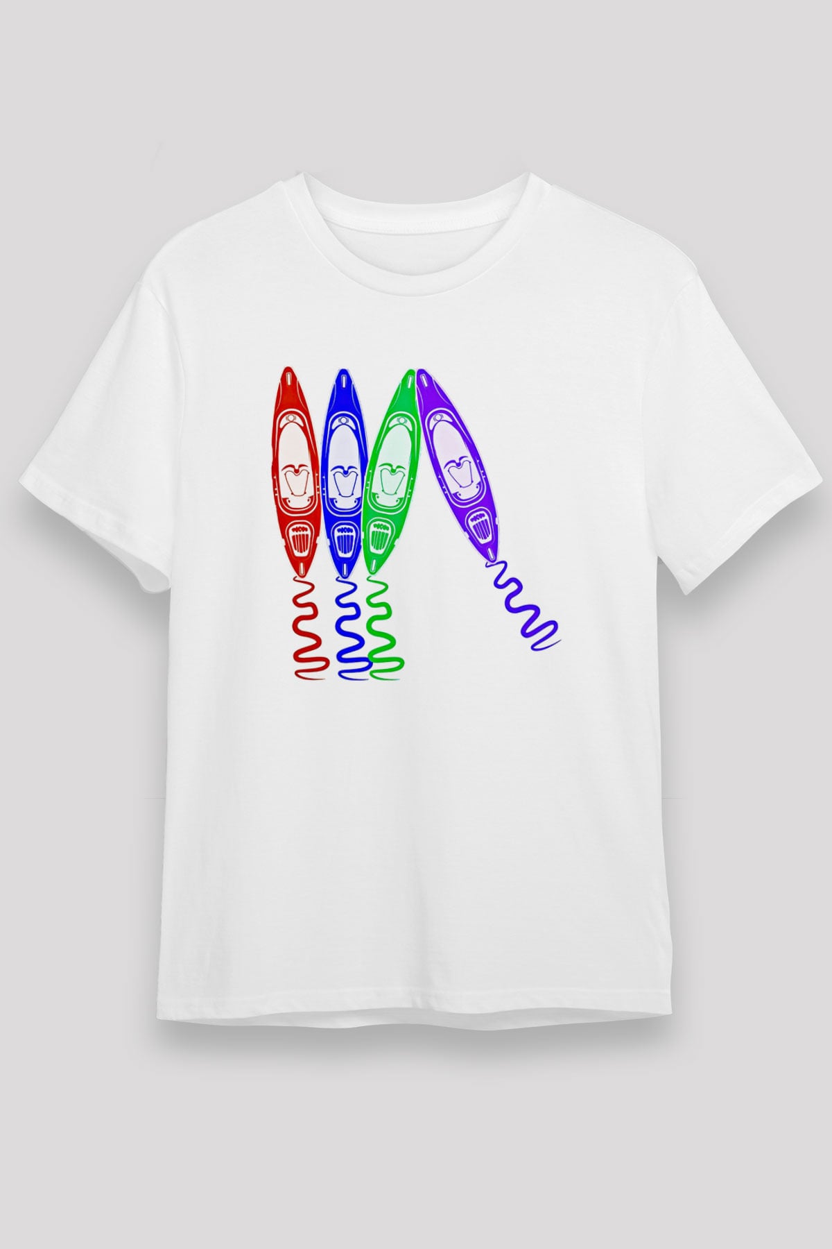 Kürek Baskılı Unisex Beyaz Tişört - Tshirt
