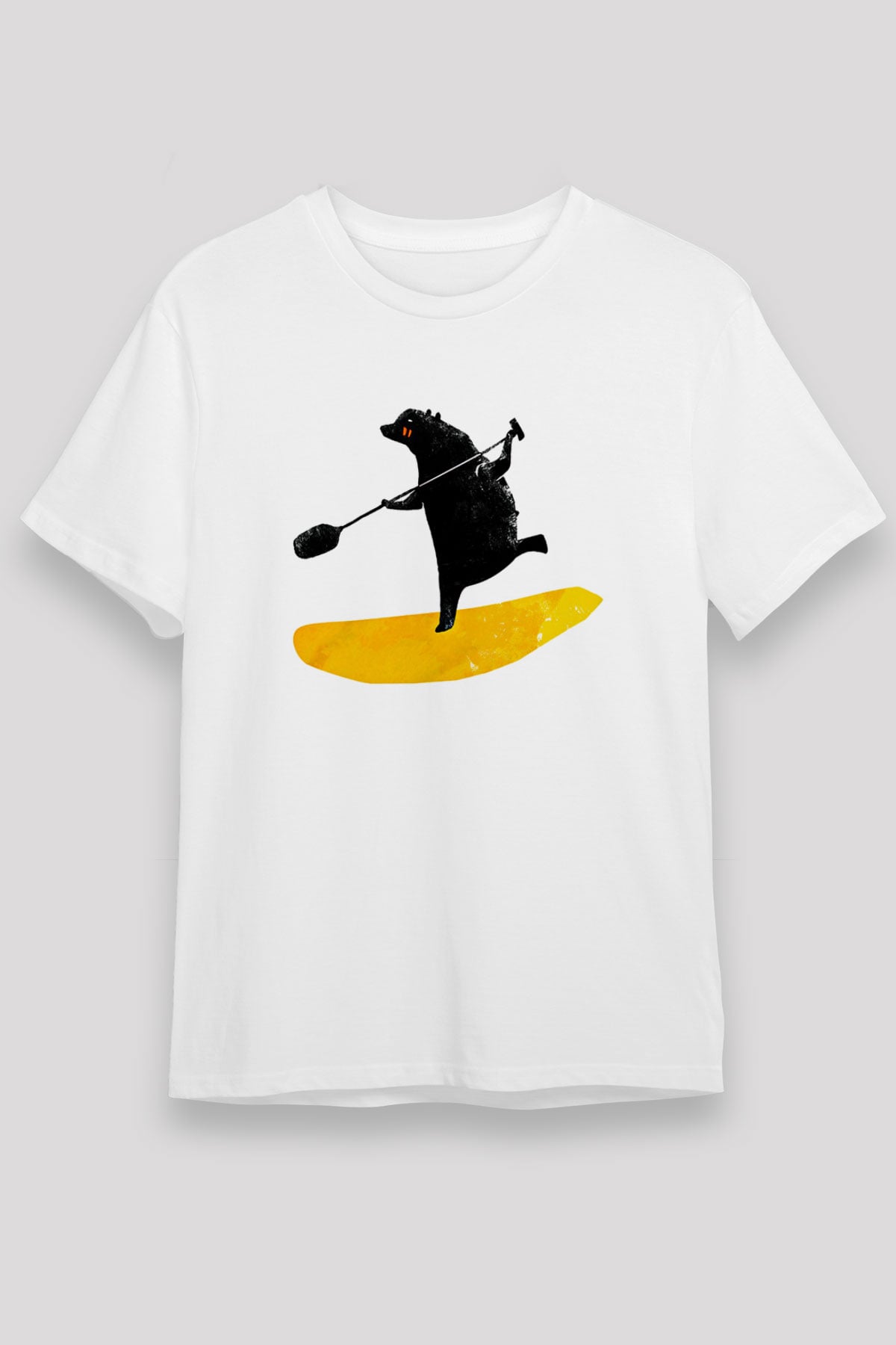 Kürek Baskılı Unisex Beyaz Tişört - Tshirt