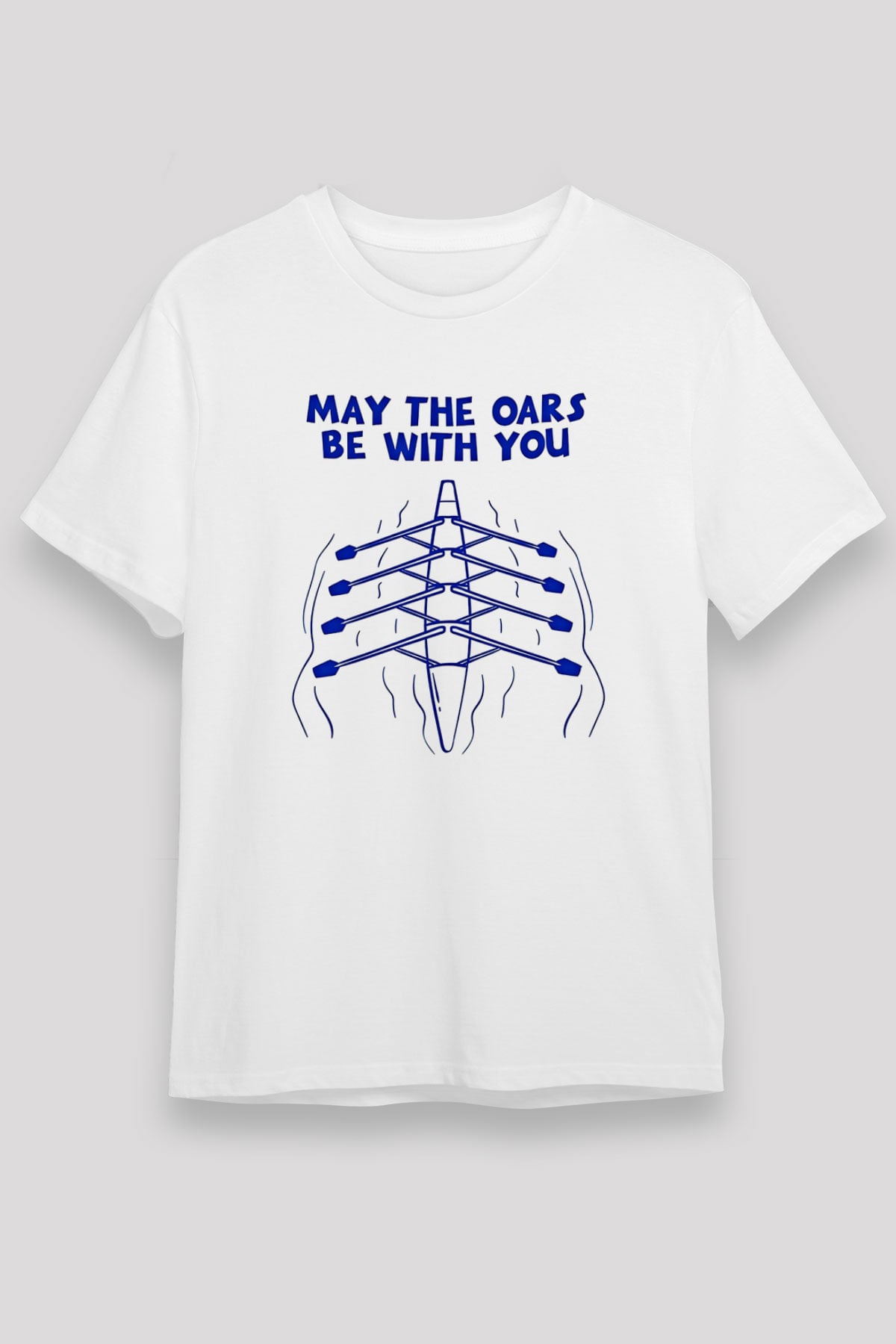 Kürek Baskılı Unisex Beyaz Tişört - Tshirt