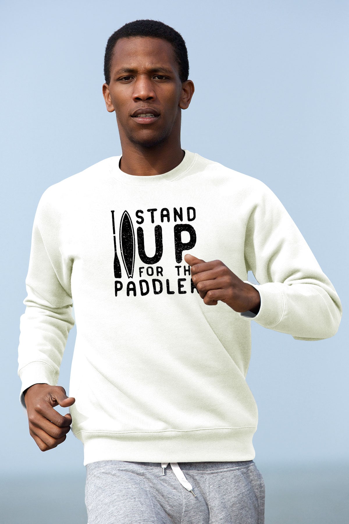 Kürek Baskılı Unisex Ekru Sweatshirt