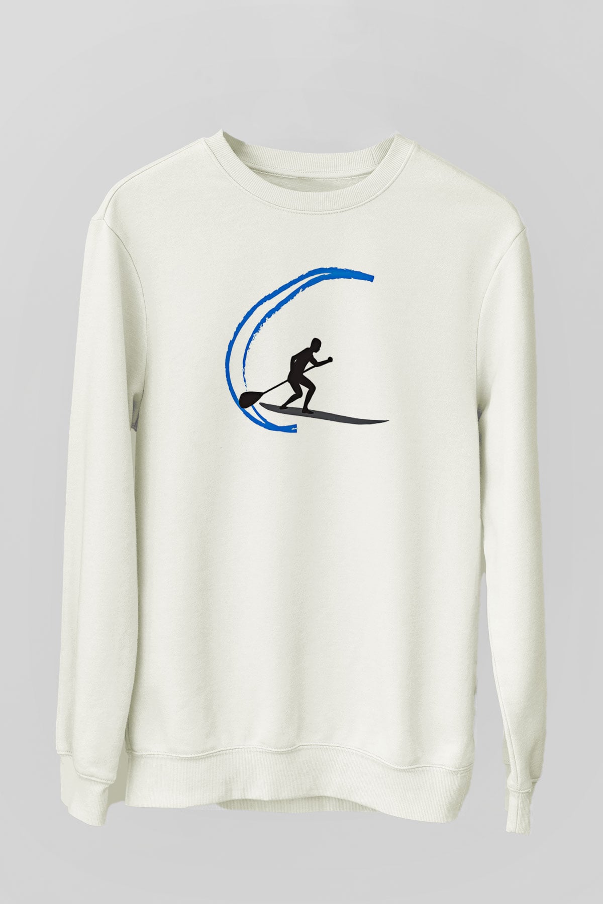 Kürek Baskılı Unisex Ekru Sweatshirt