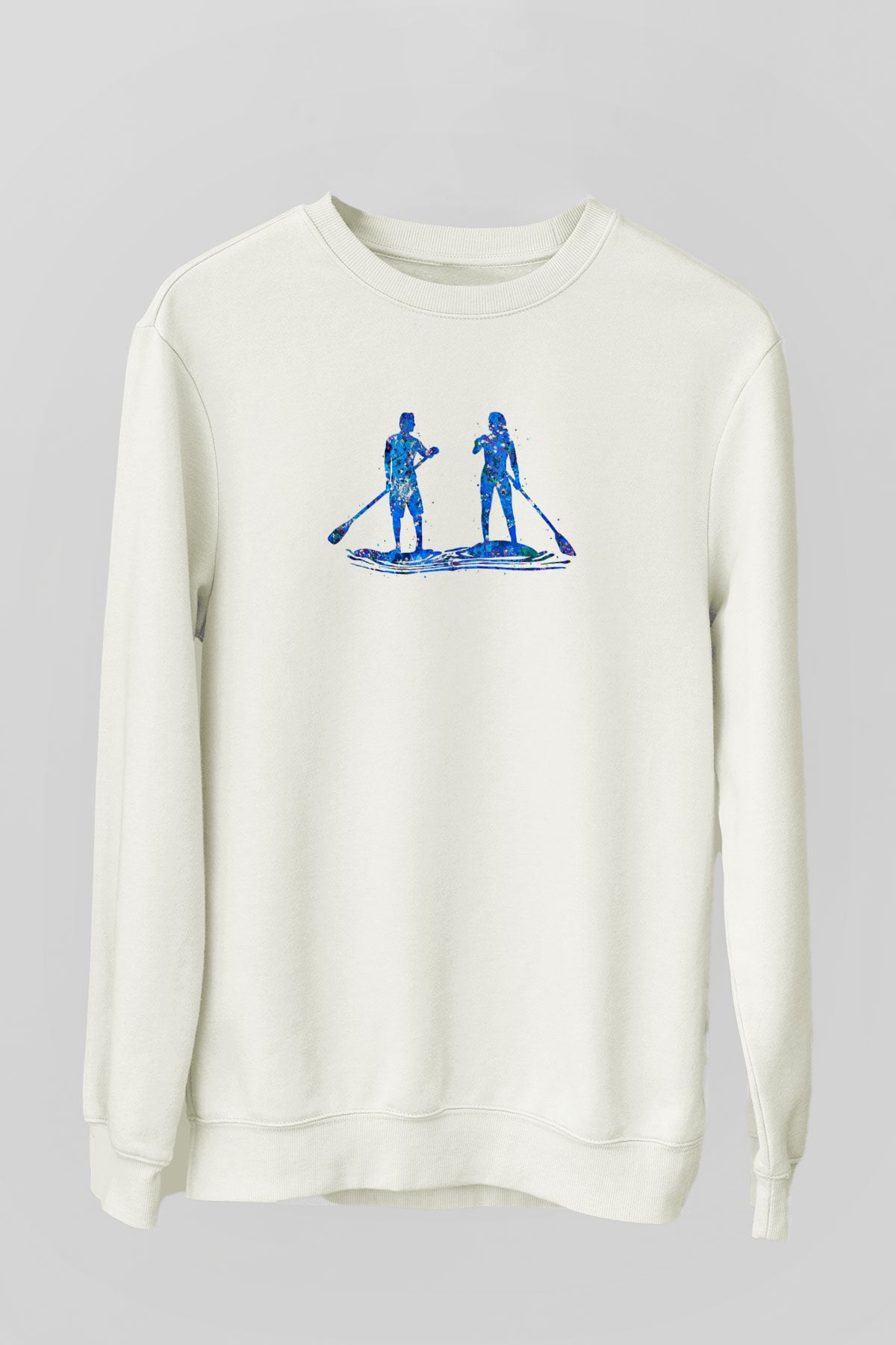 Kürek Baskılı Unisex Ekru Sweatshirt