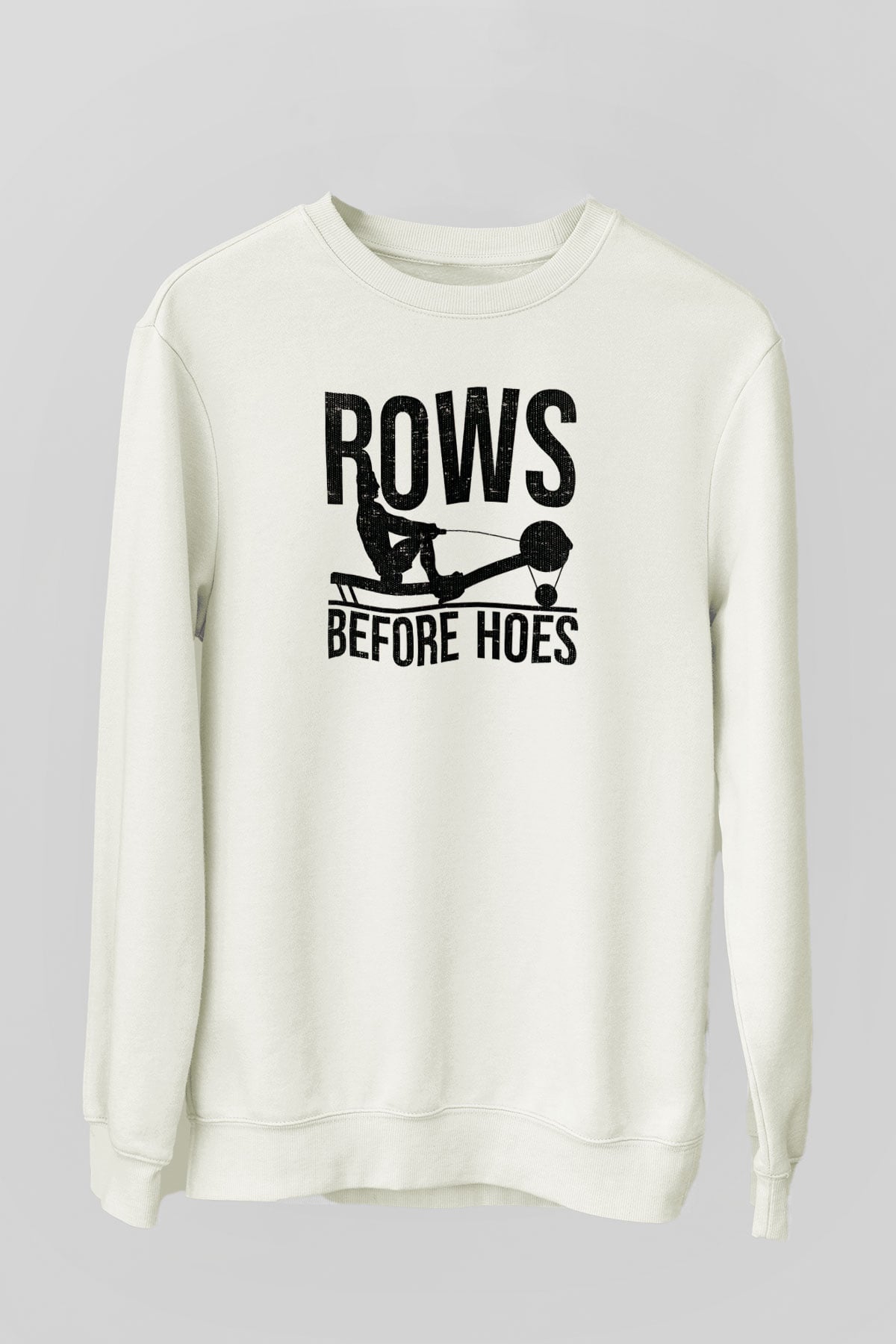 Kürek Baskılı Unisex Ekru Sweatshirt