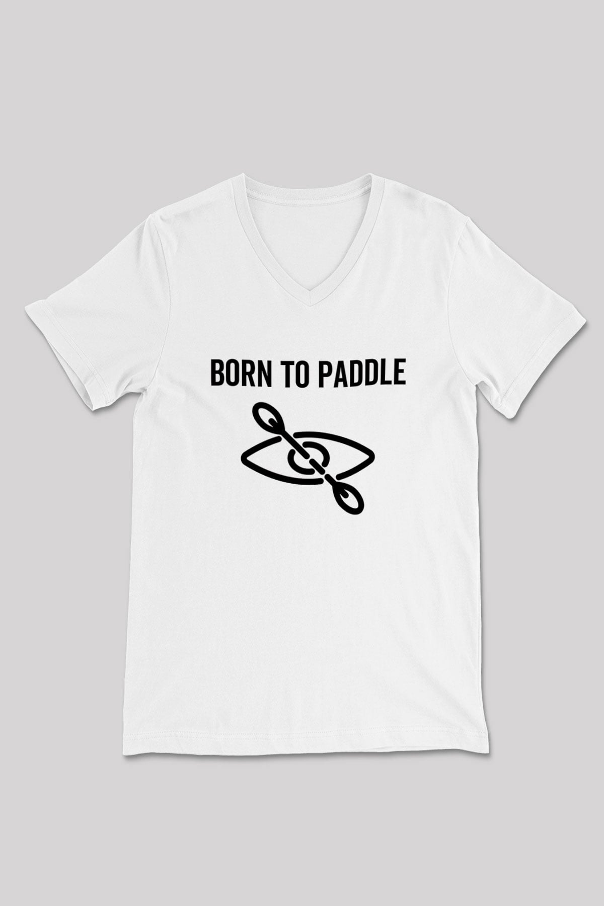 Kürek Baskılı Unisex V Yaka Tişört - Tshirt