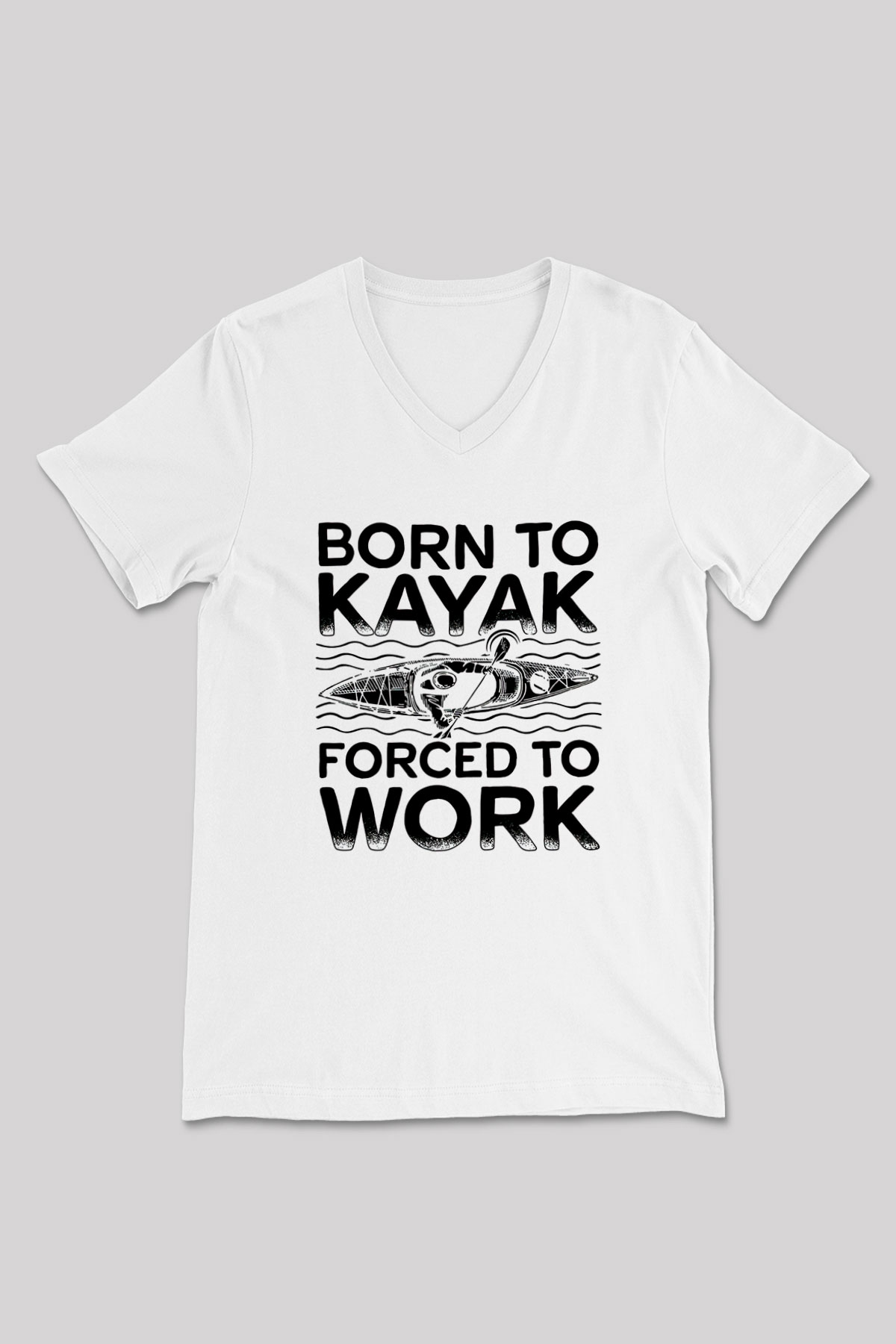 Kürek Baskılı Unisex V Yaka Tişört - Tshirt