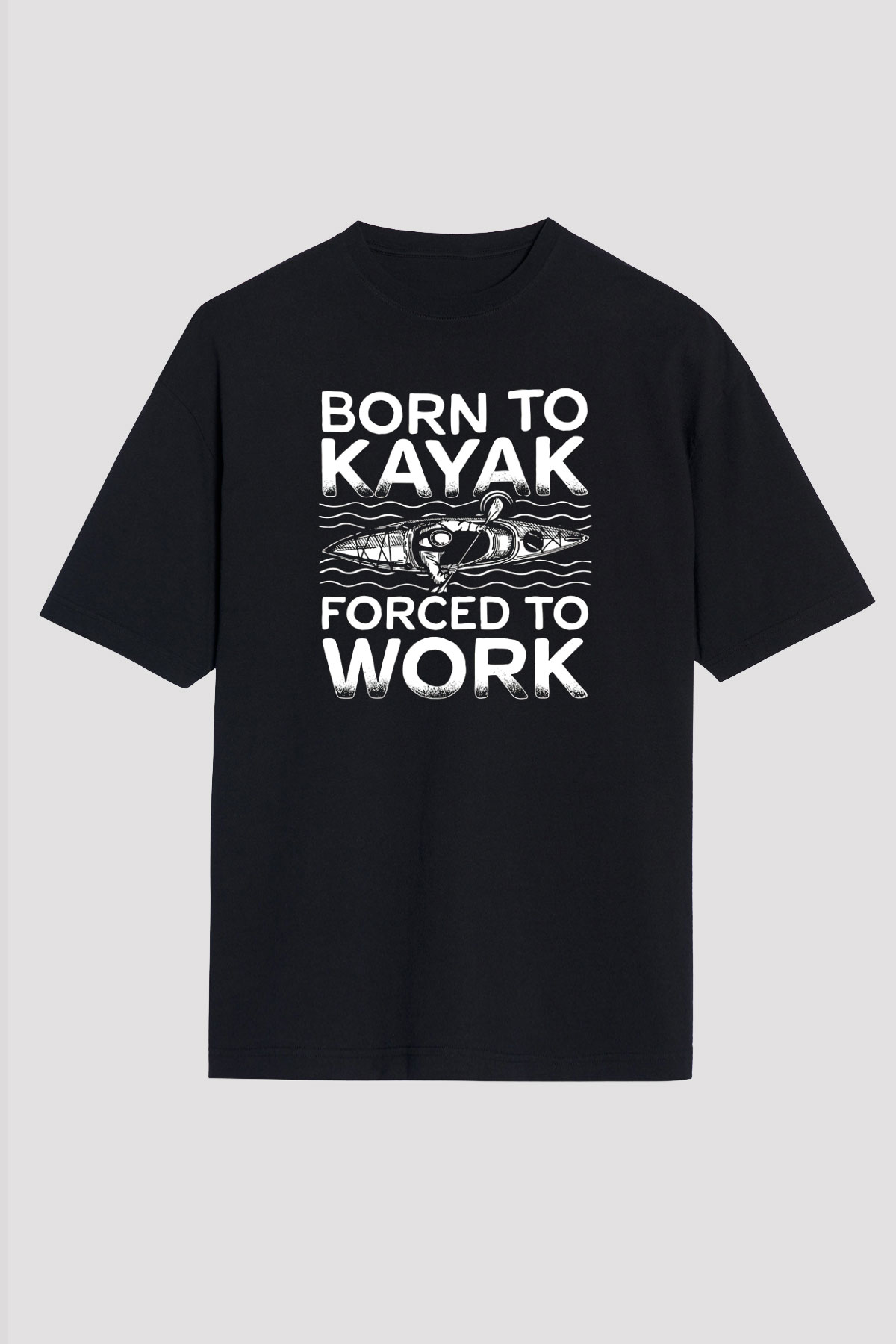 Kürek - Rowing Sport Baskılı Unisex Siyah Oversize Tişört