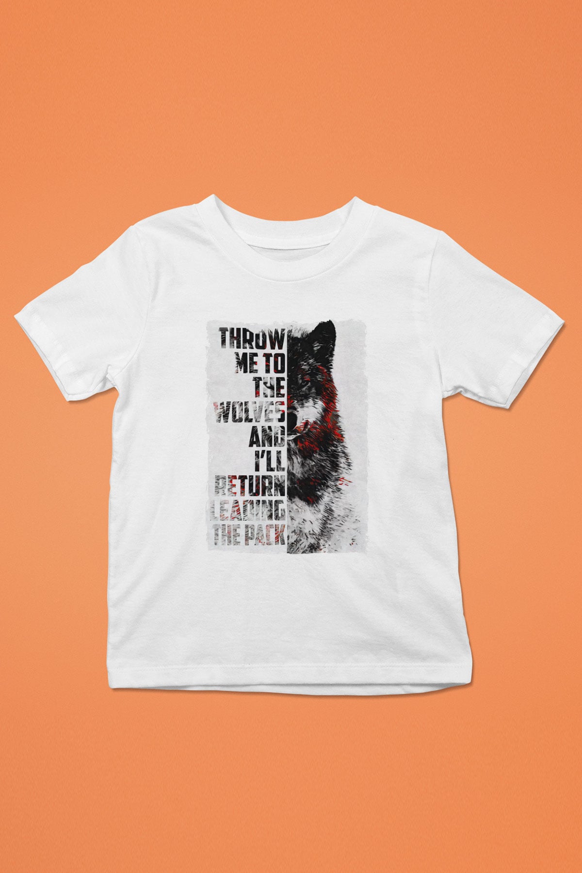 Kurt Baskılı Unisex Beyaz  Çocuk Tişört
