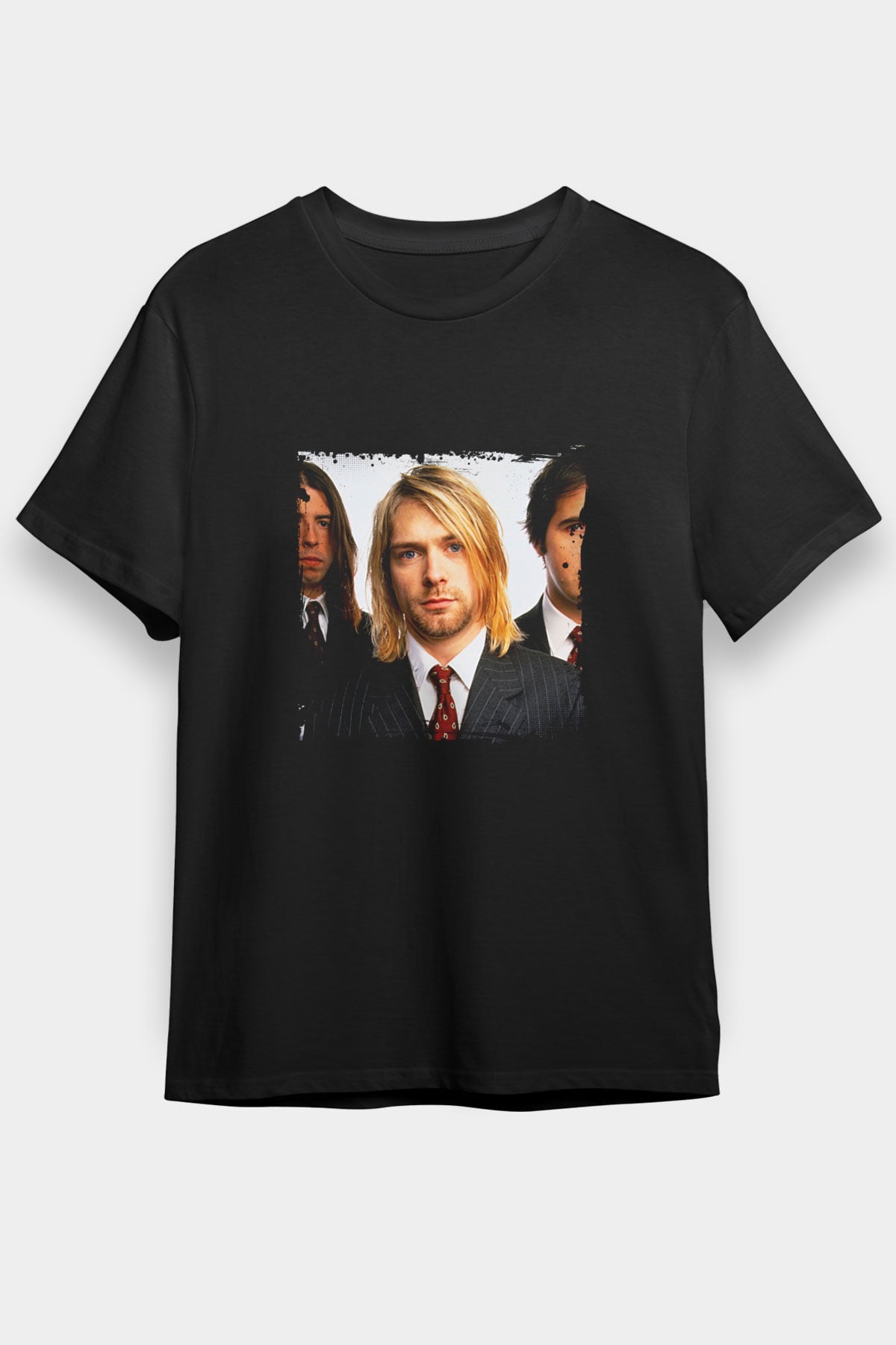 Kurt Cobain Baskılı Unisex Siyah Tişört