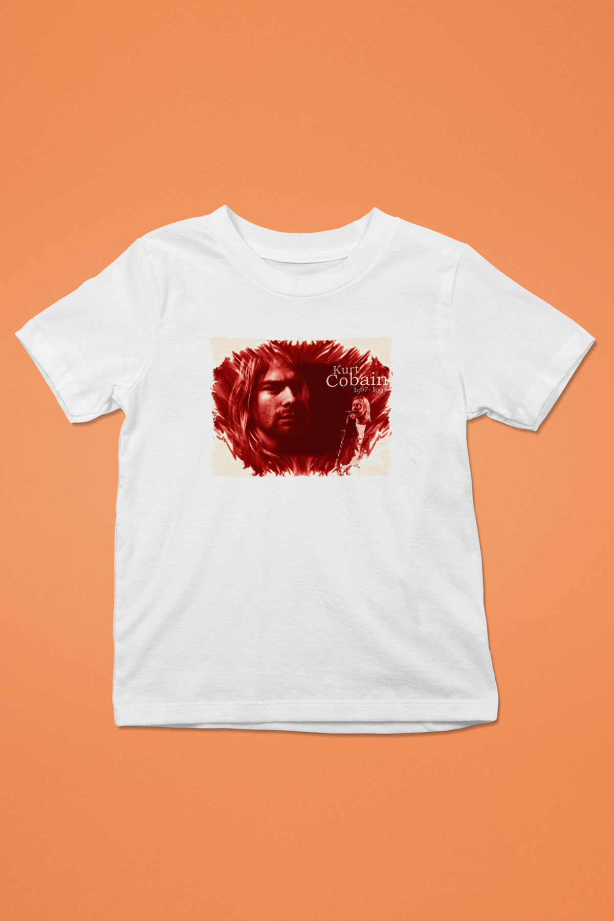 Kurt Cobain Beyaz Unisex Çocuk Tişört
