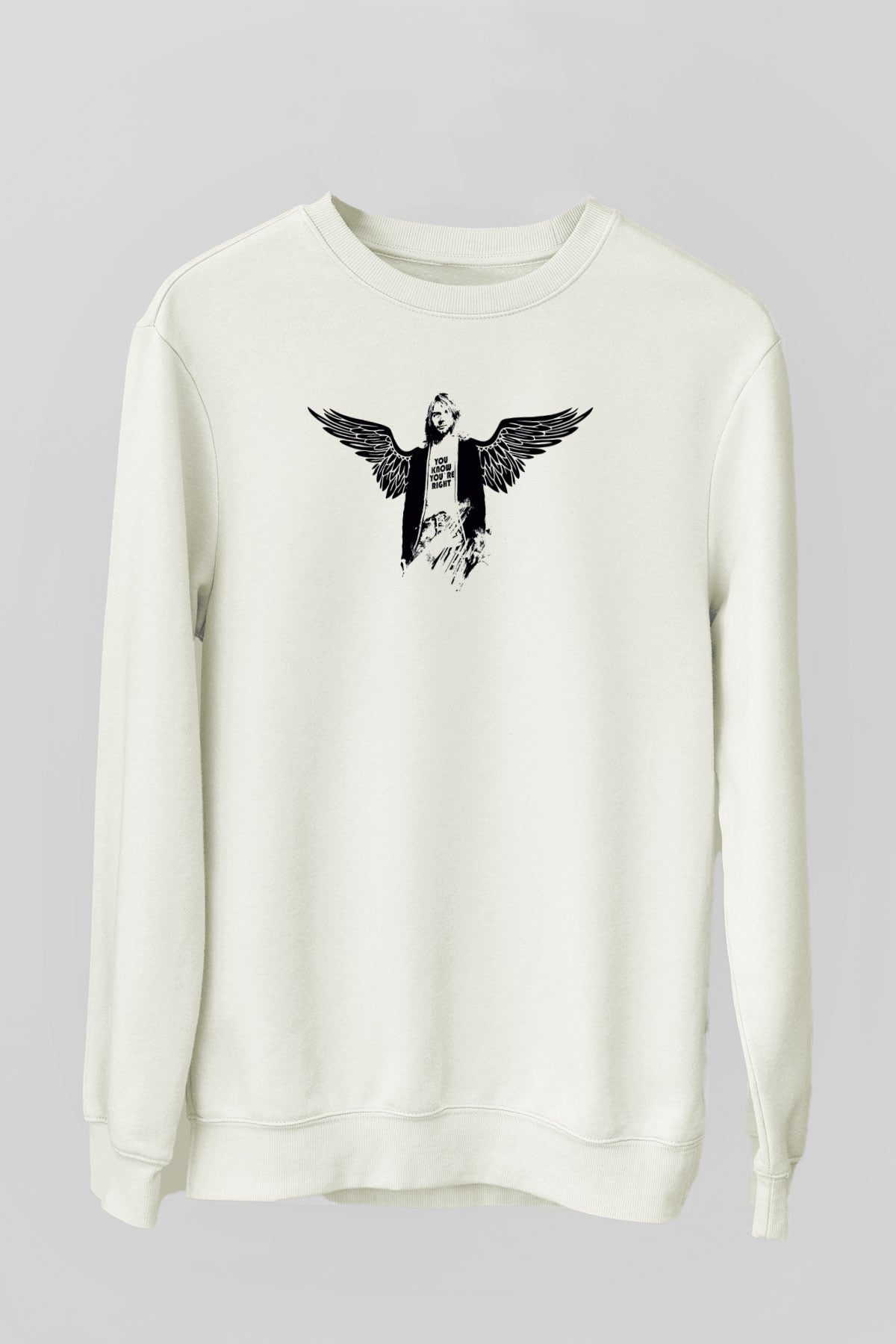 Kurt Cobain Beyaz Unisex Sweatshirt