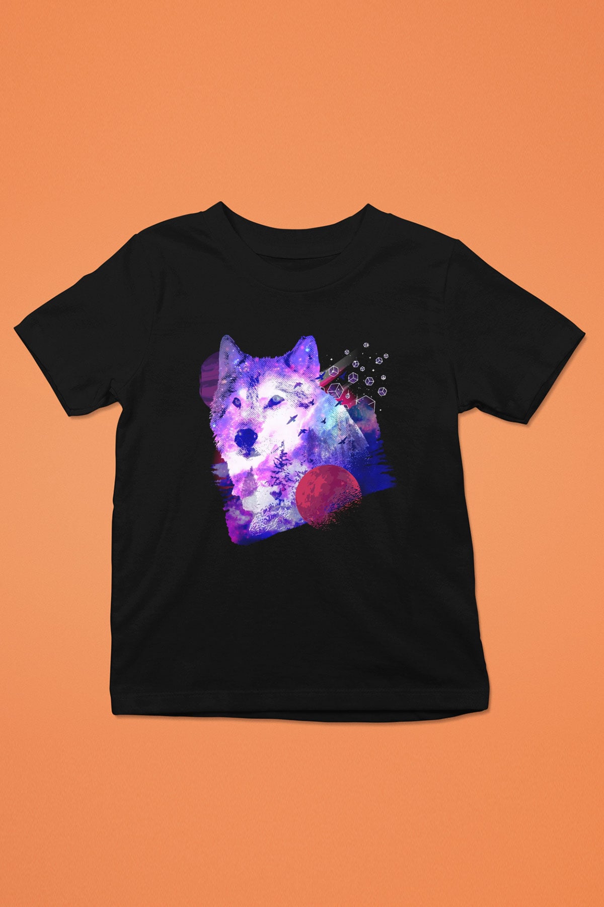 Kurt Siyah Unisex Çocuk Tişört