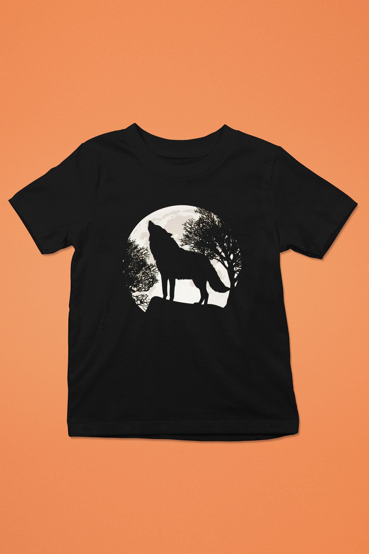 Kurt Siyah Unisex Çocuk Tişört