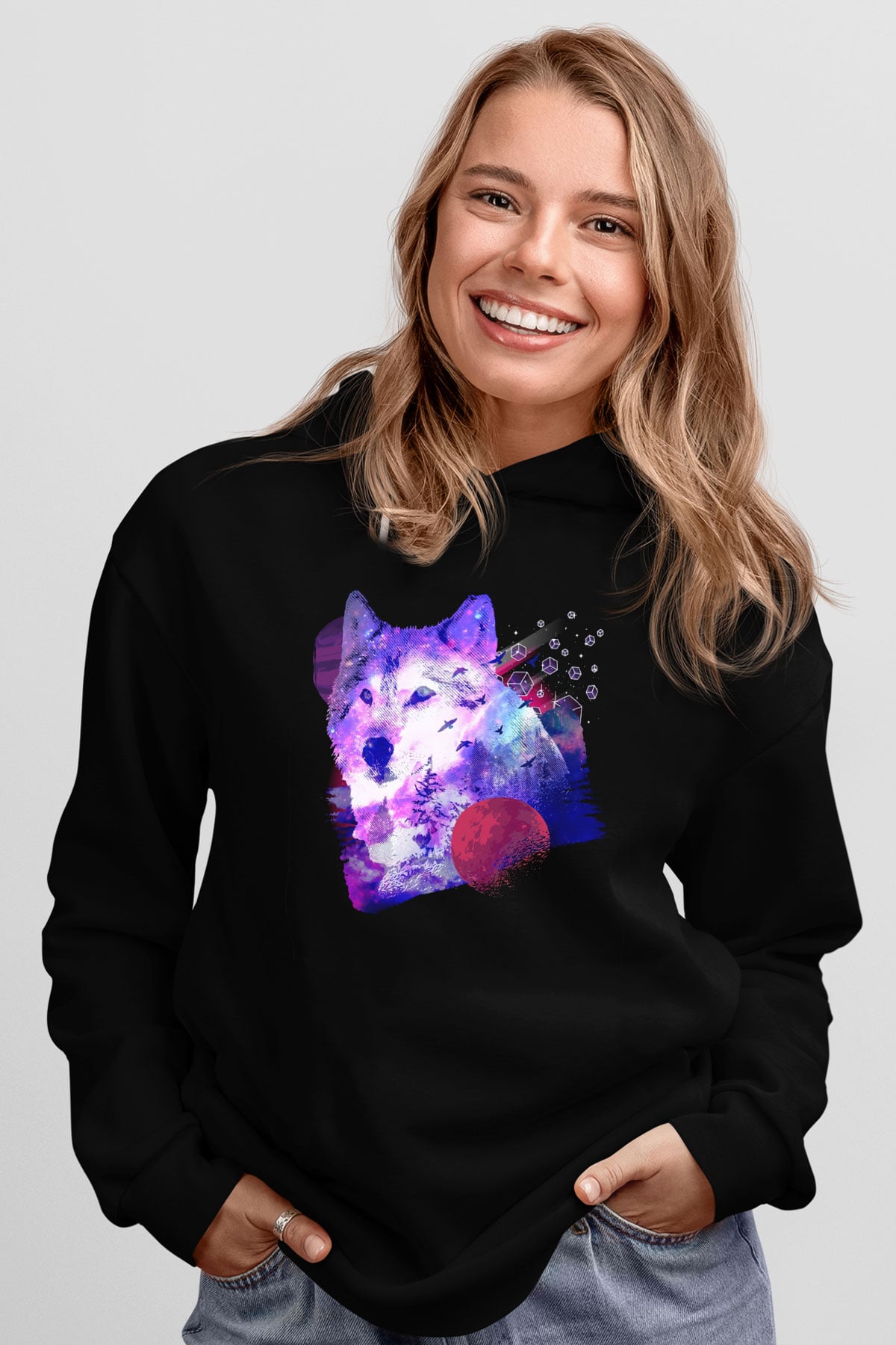 Kurt Siyah Unisex Hoodie