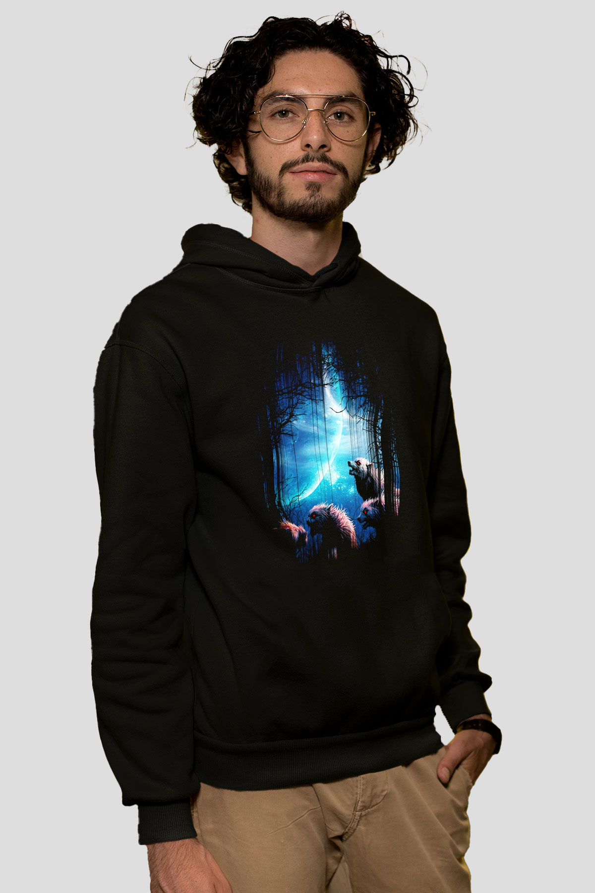 Kurt Siyah Unisex Hoodie