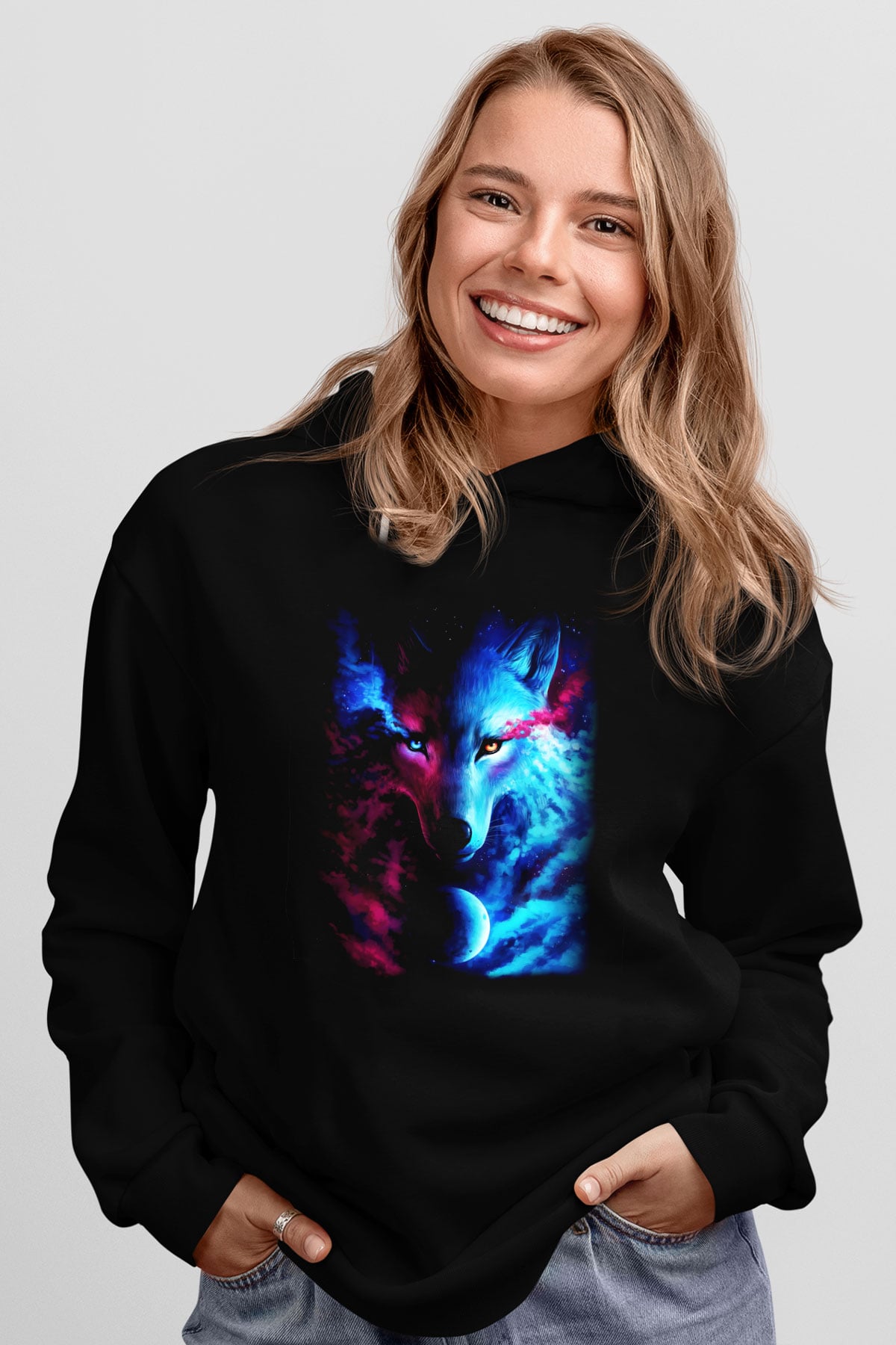 Kurt Siyah Unisex Hoodie