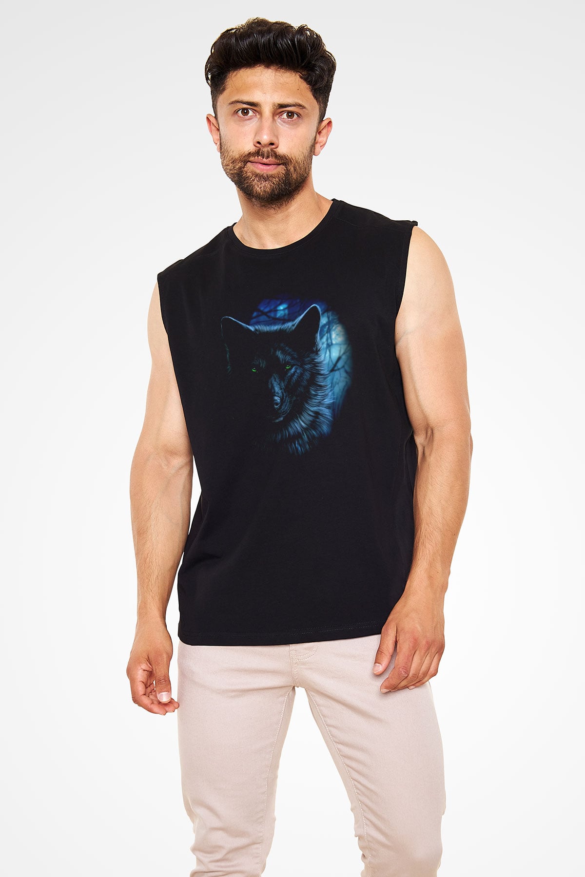 Kurt Siyah Unisex Kolsuz Tişört