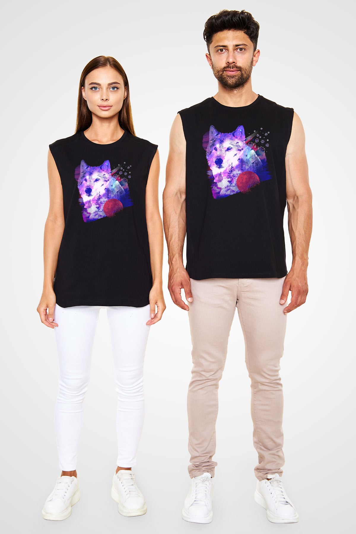 Kurt Siyah Unisex Kolsuz Tişört