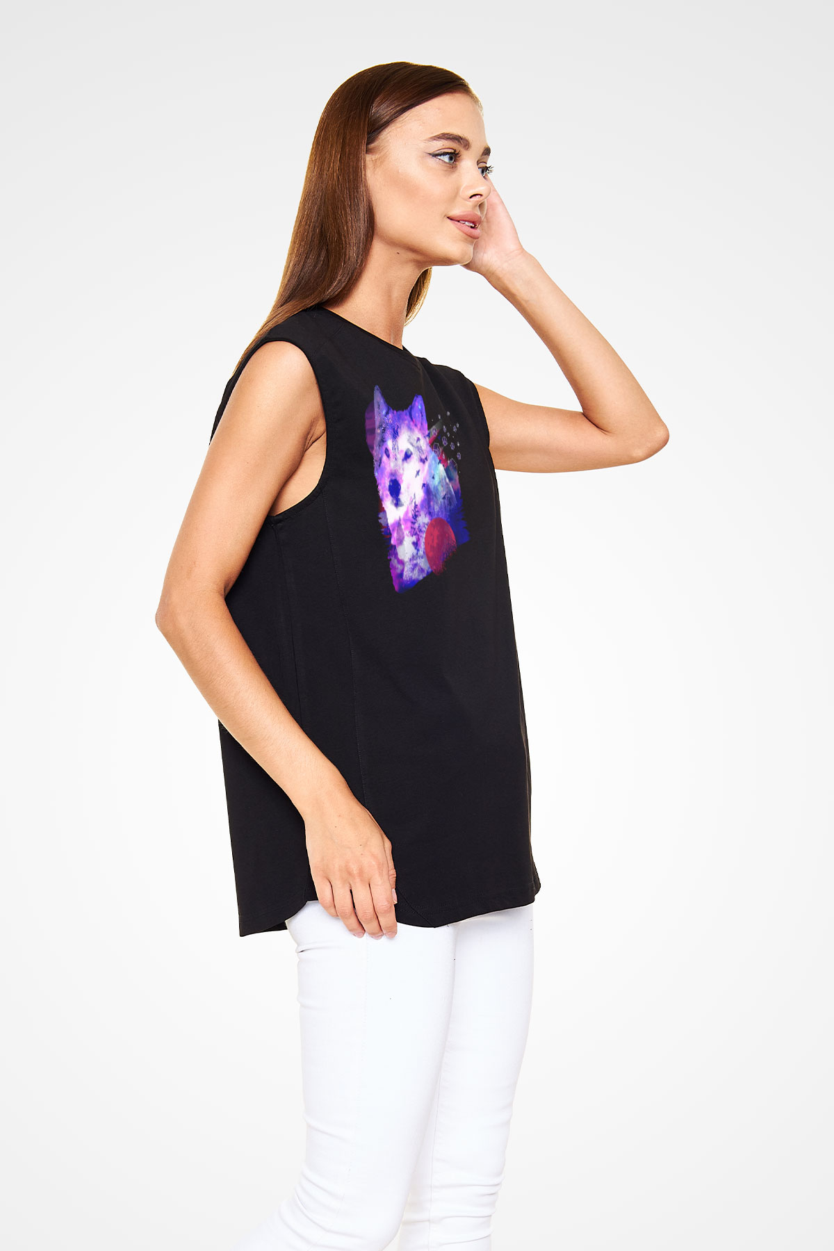Kurt Siyah Unisex Kolsuz Tişört