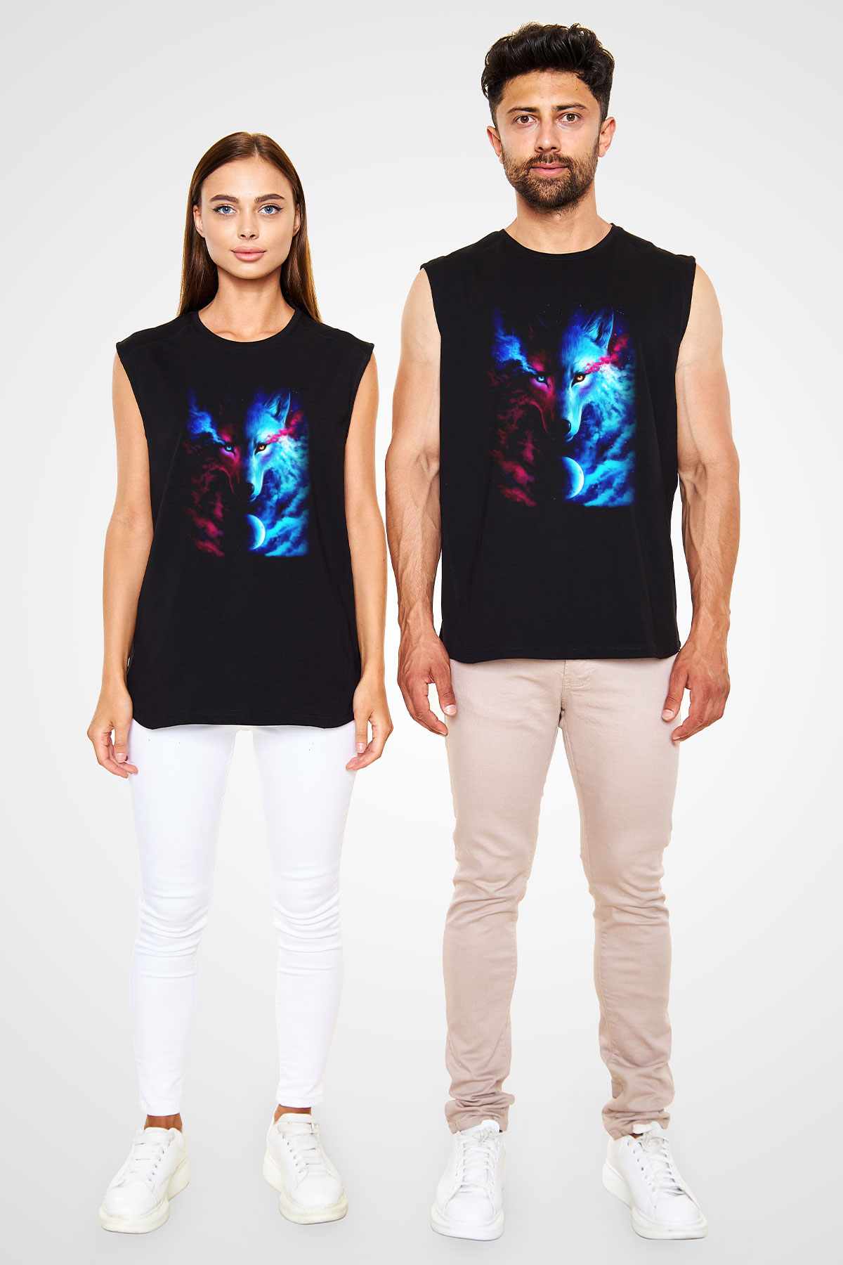 Kurt Siyah Unisex Kolsuz Tişört