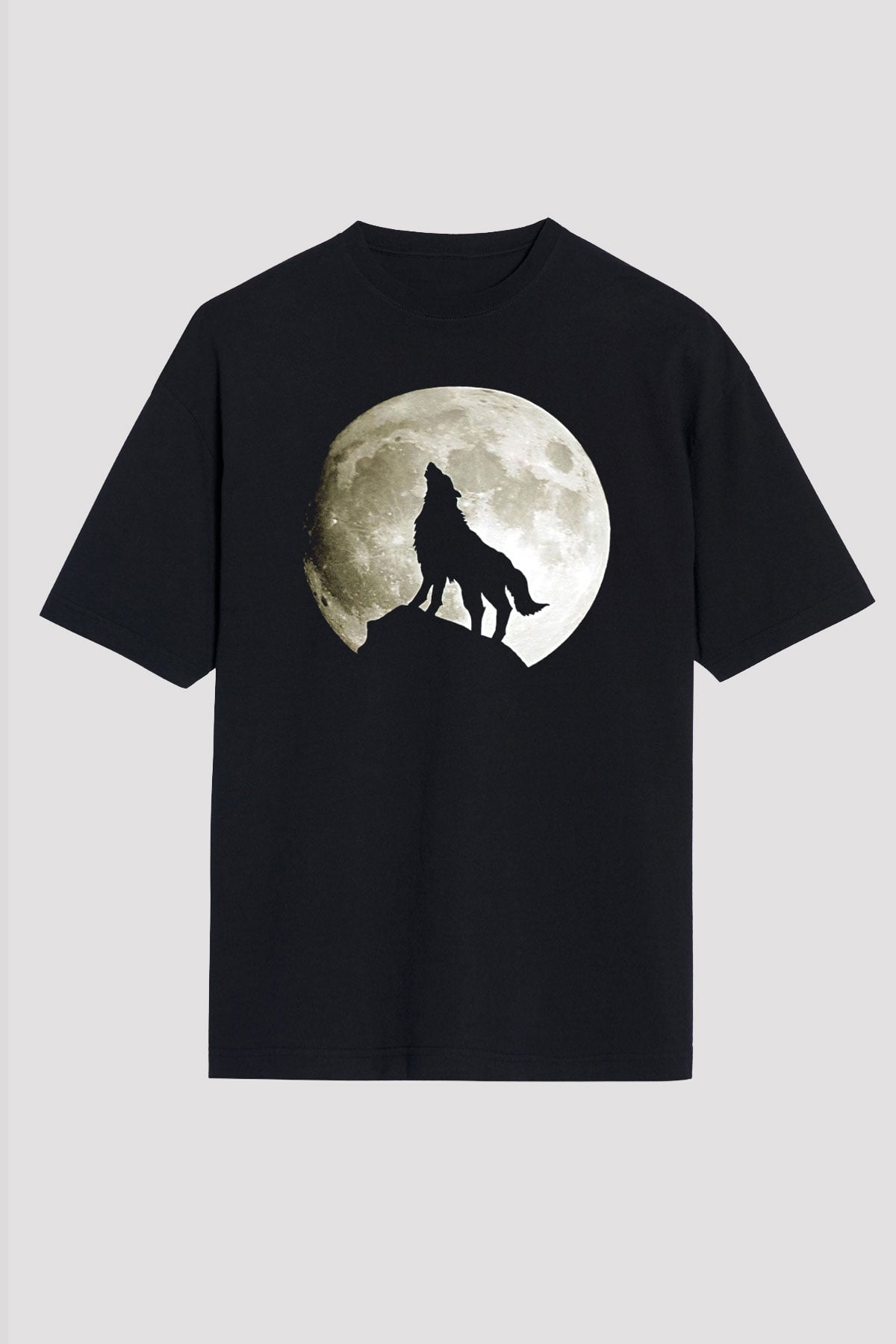Kurt Siyah Unisex Oversize Tişört T-Shirt