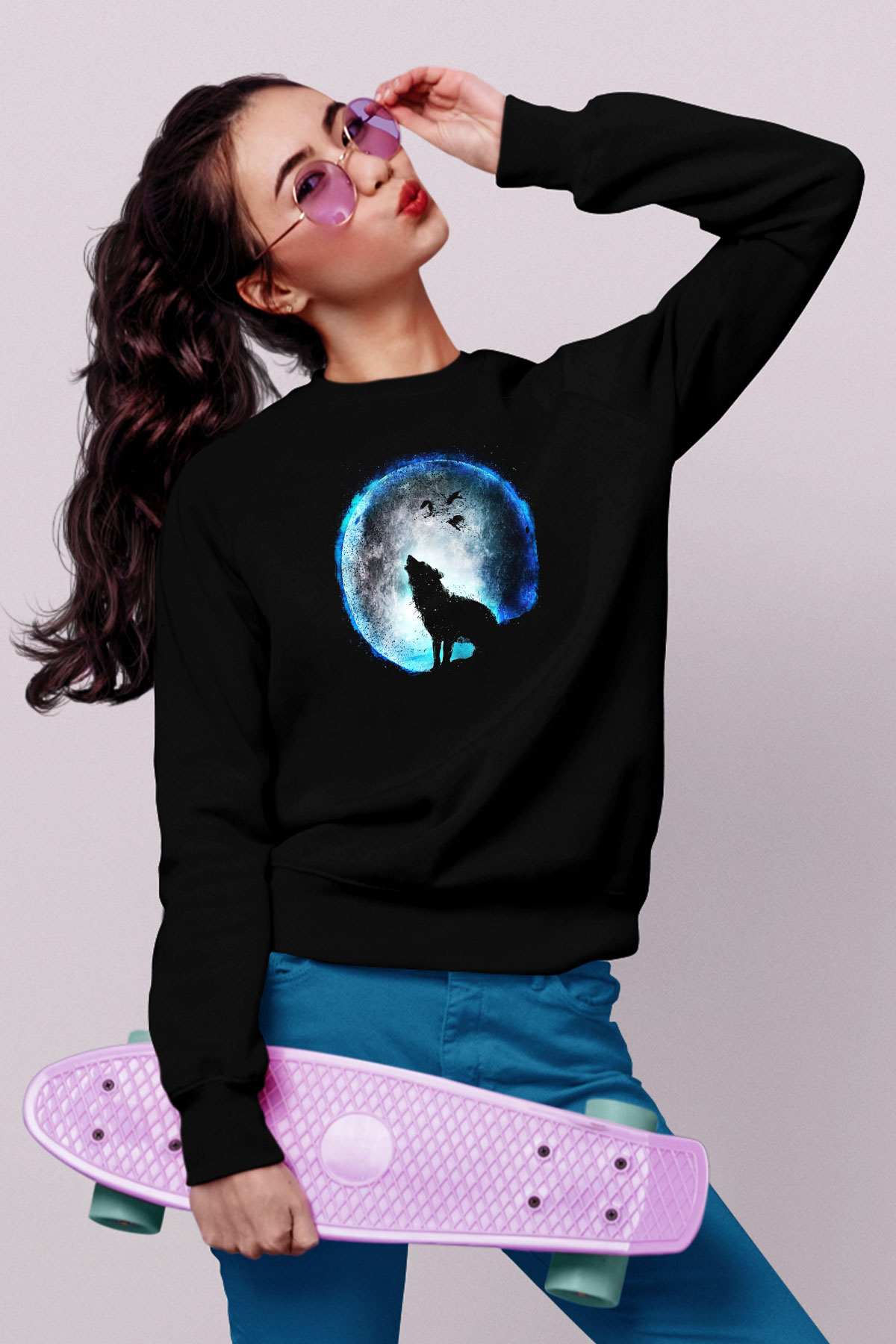 Kurt Siyah Unisex Sweatshirt
