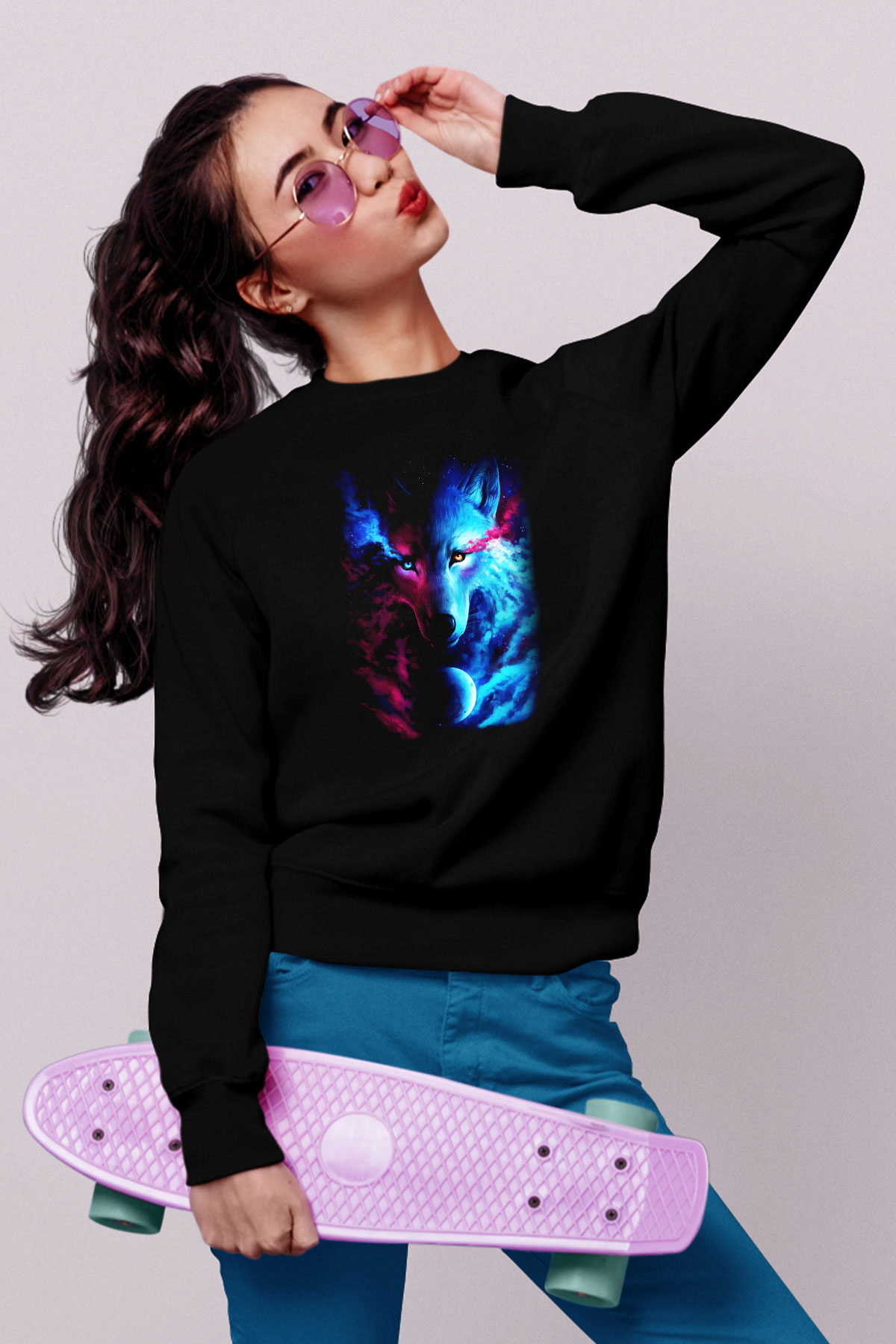 Kurt Siyah Unisex Sweatshirt