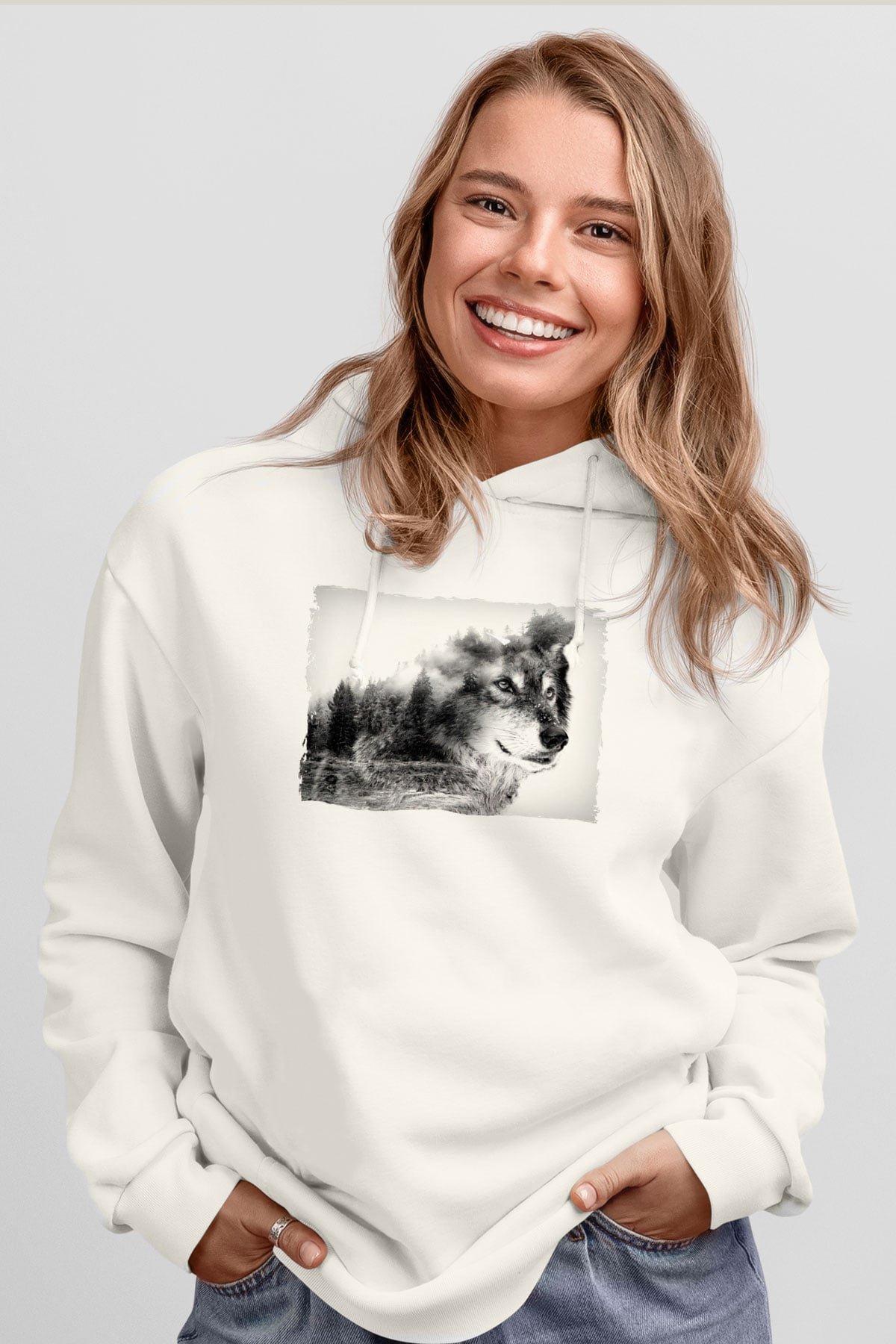 Kurt ve DoğaBeyaz Tshirt Unisex Hoodie