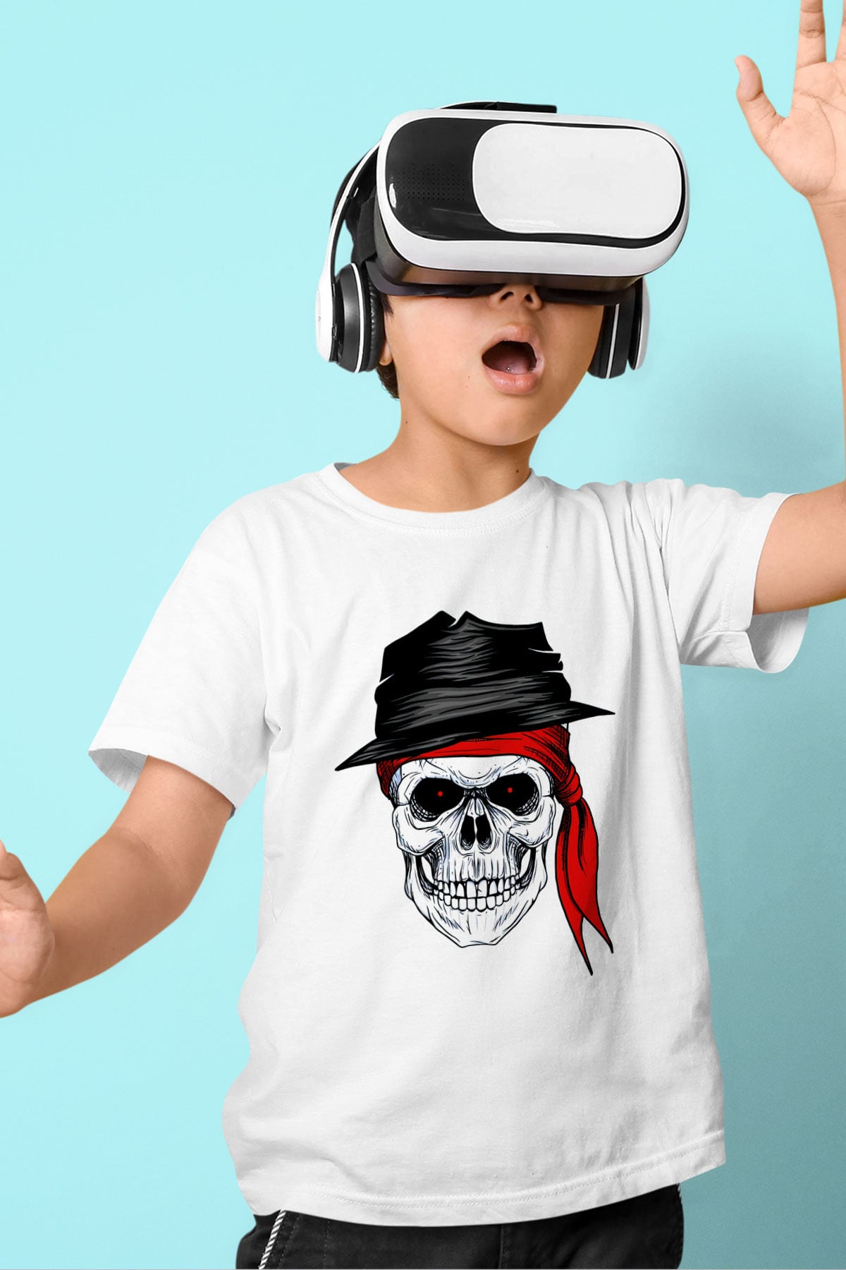 Kuru Kafa Baskılı Unisex Beyaz  Çocuk Tişört