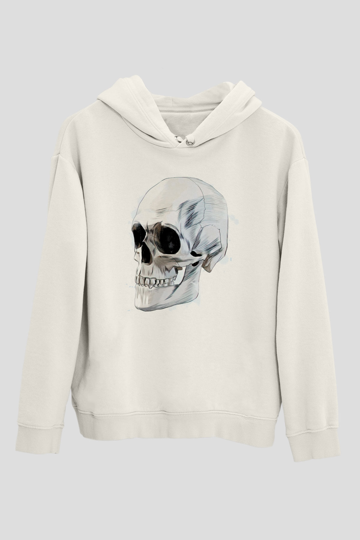 Kuru Kafa SkullBeyaz  Unisex Hoodie