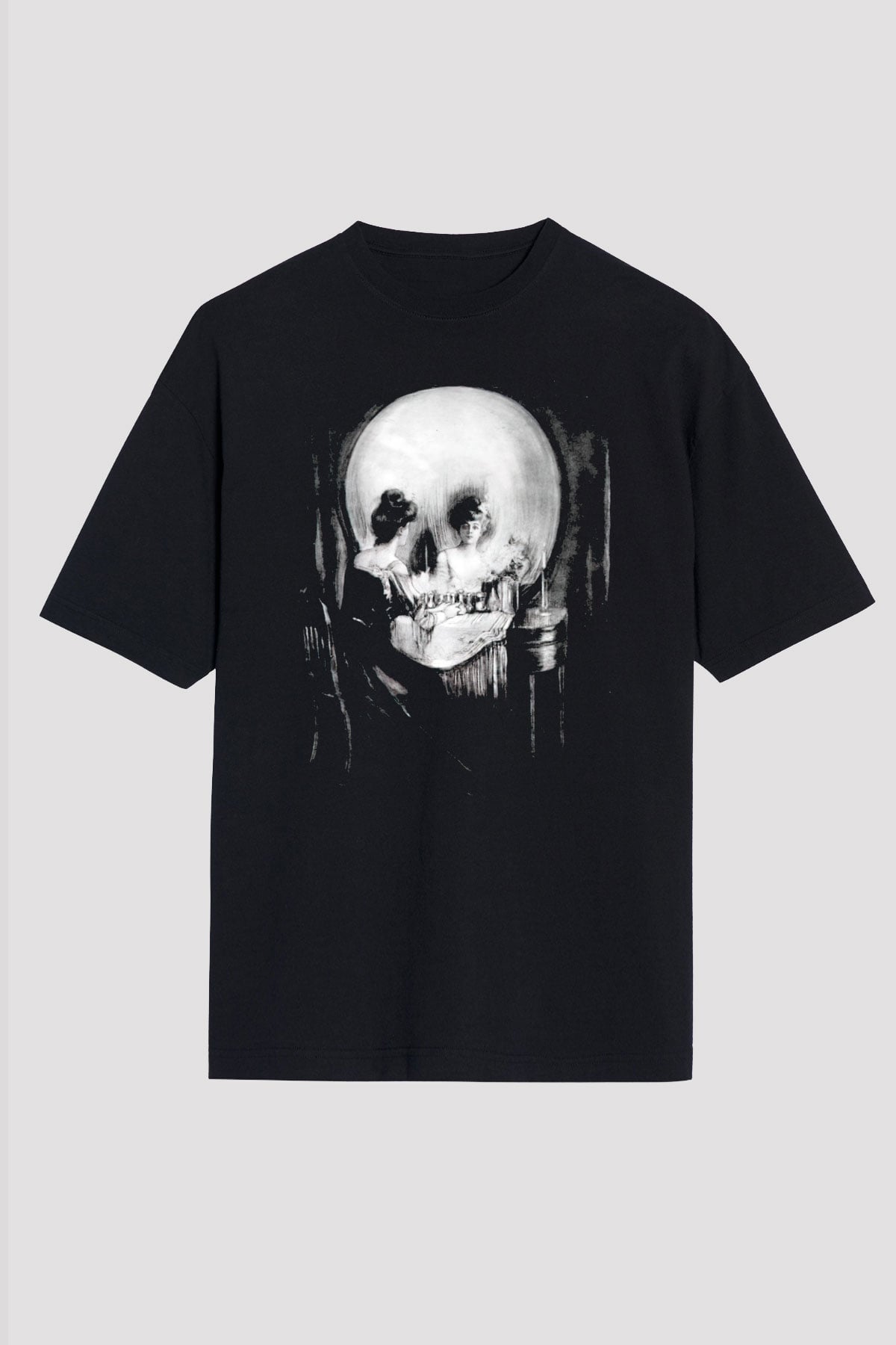 Kurukafa Ayna Baskılı Unisex Beyaz Tshirt