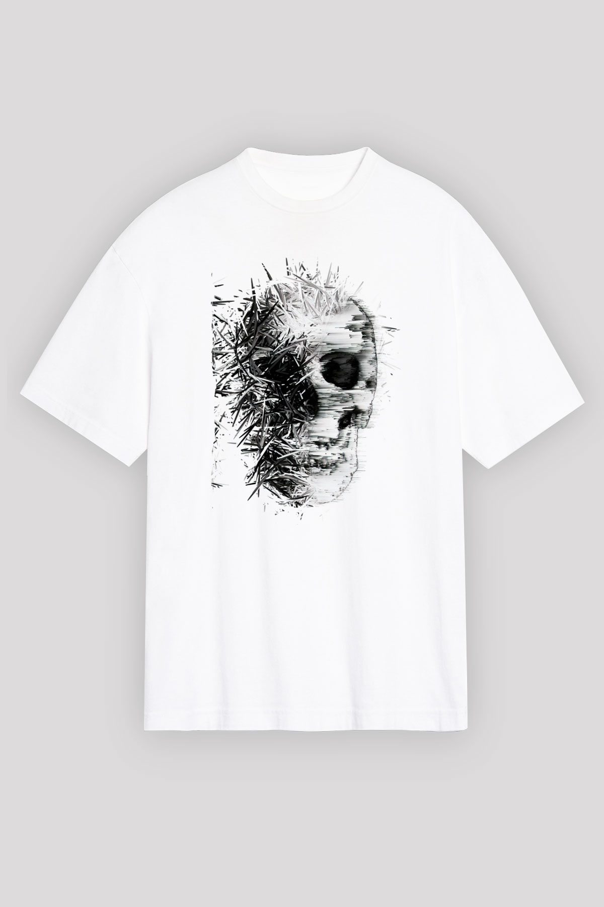 Kurukafa Baskılı Beyaz Tshirt