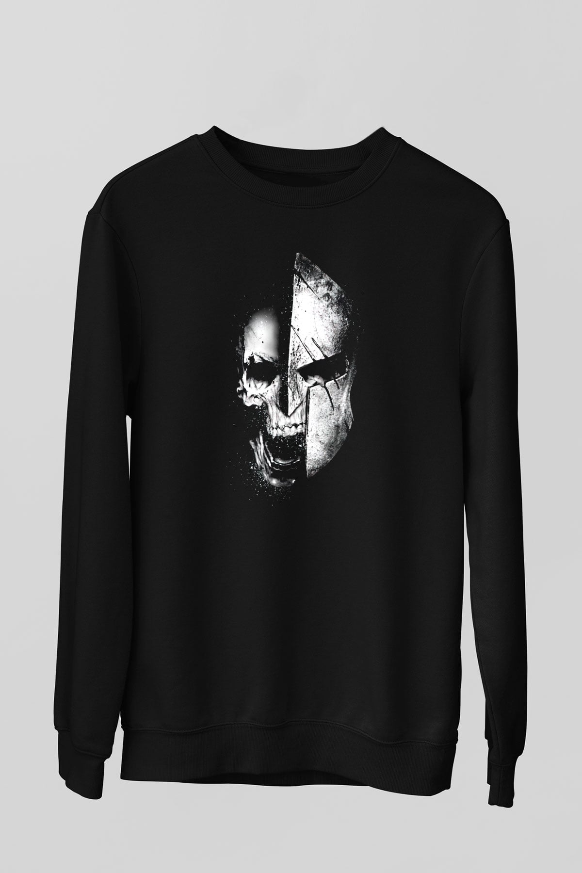 Kurukafa Baskılı Unisex Siyah  Sweatshirt
