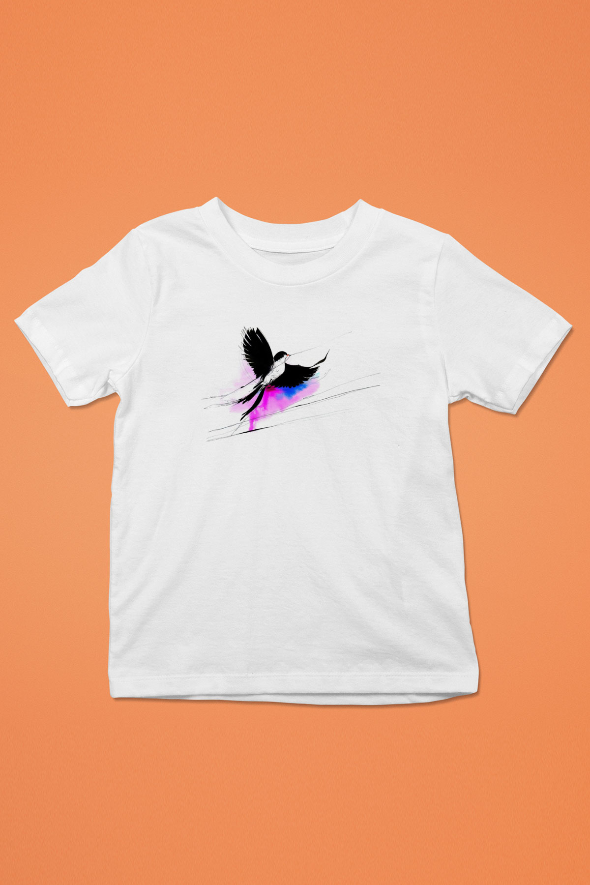 Kuş Beyaz Unisex Çocuk Tişört