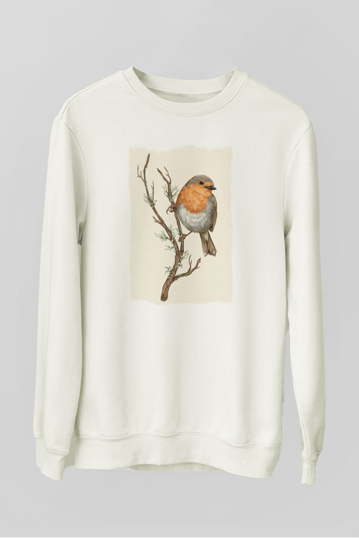 Kuş Beyaz Unisex Sweatshirt