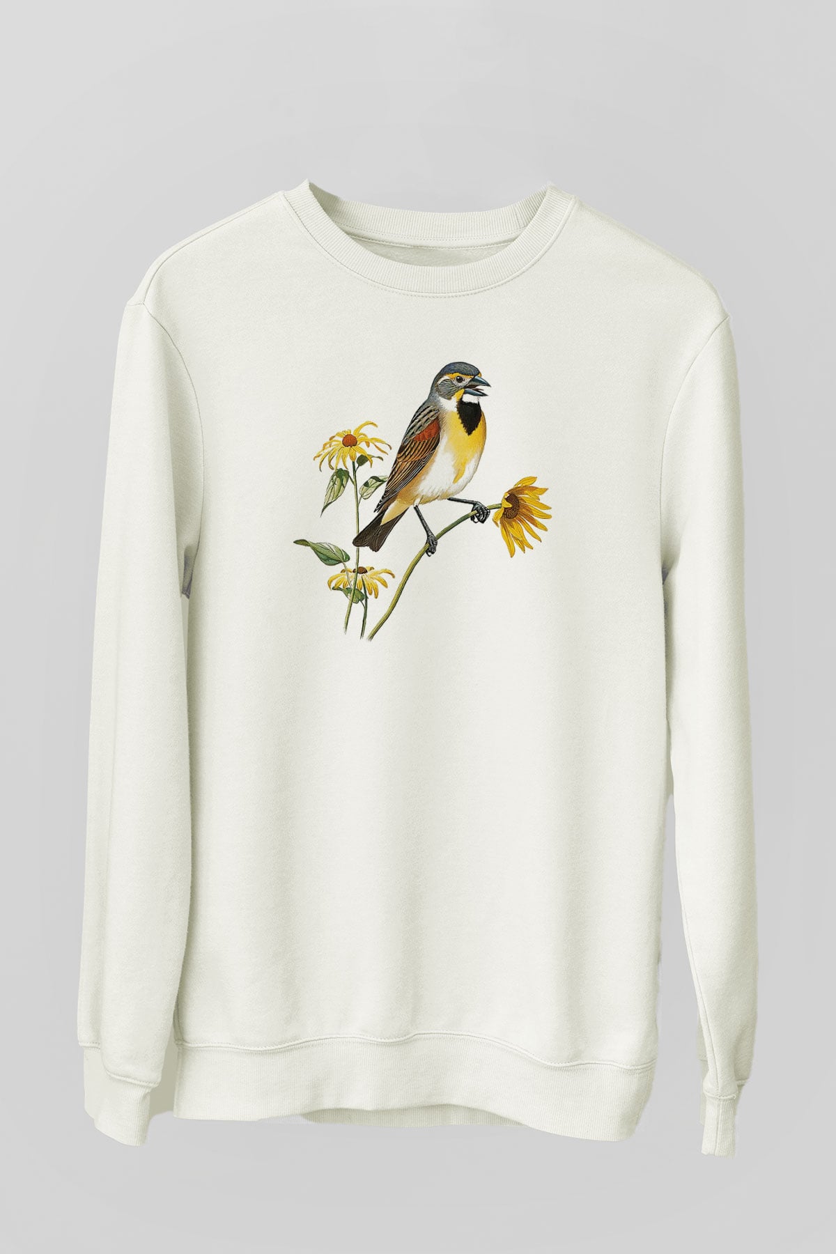Kuş Beyaz Unisex Sweatshirt