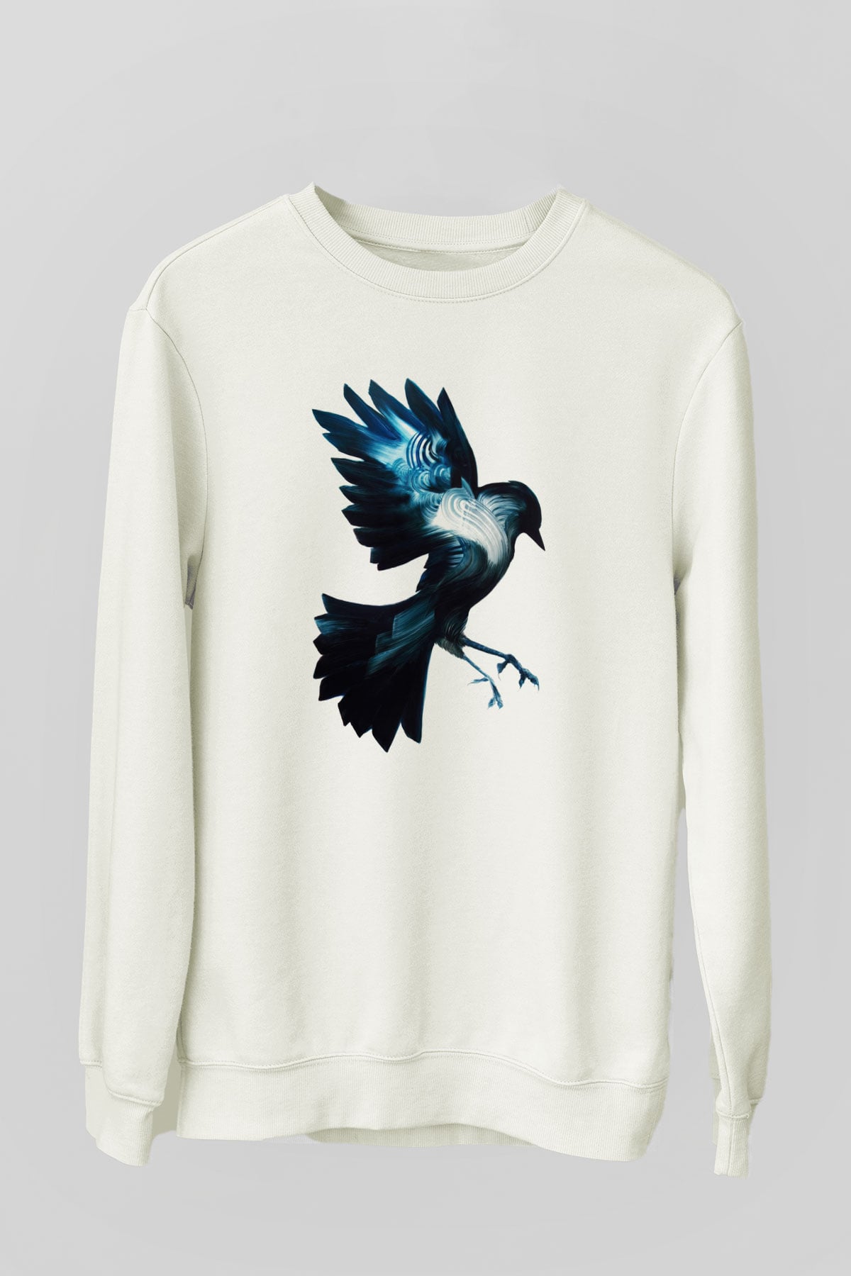 Kuş Beyaz Unisex Sweatshirt