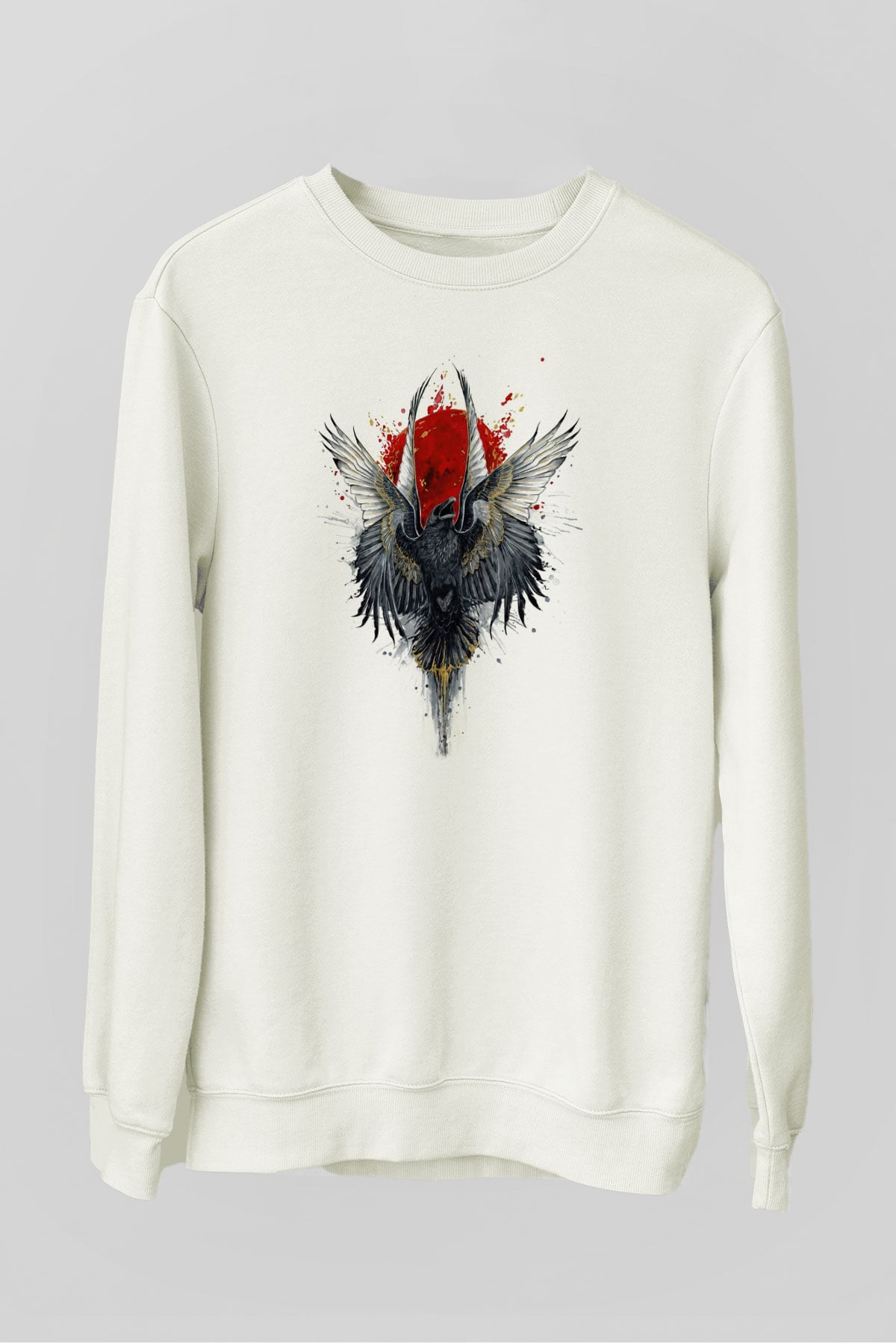 Kuş Beyaz Unisex Sweatshirt