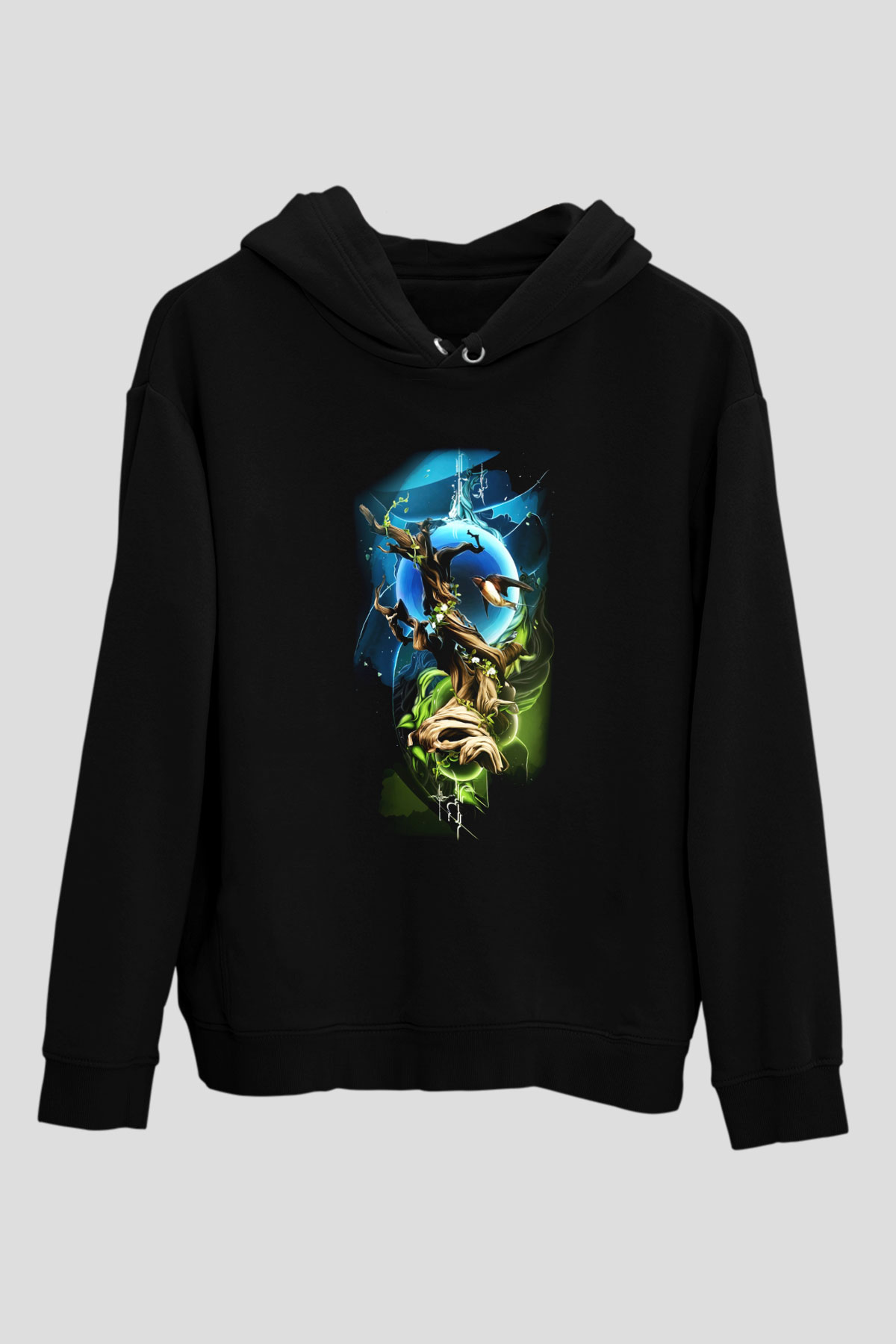 Kuş Siyah Unisex Hoodie