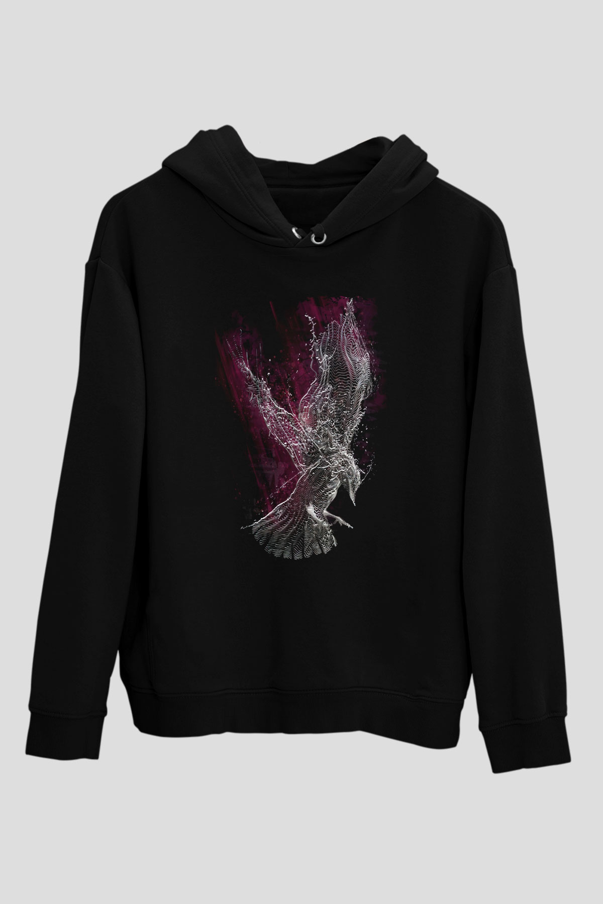 Kuş Siyah Unisex Hoodie