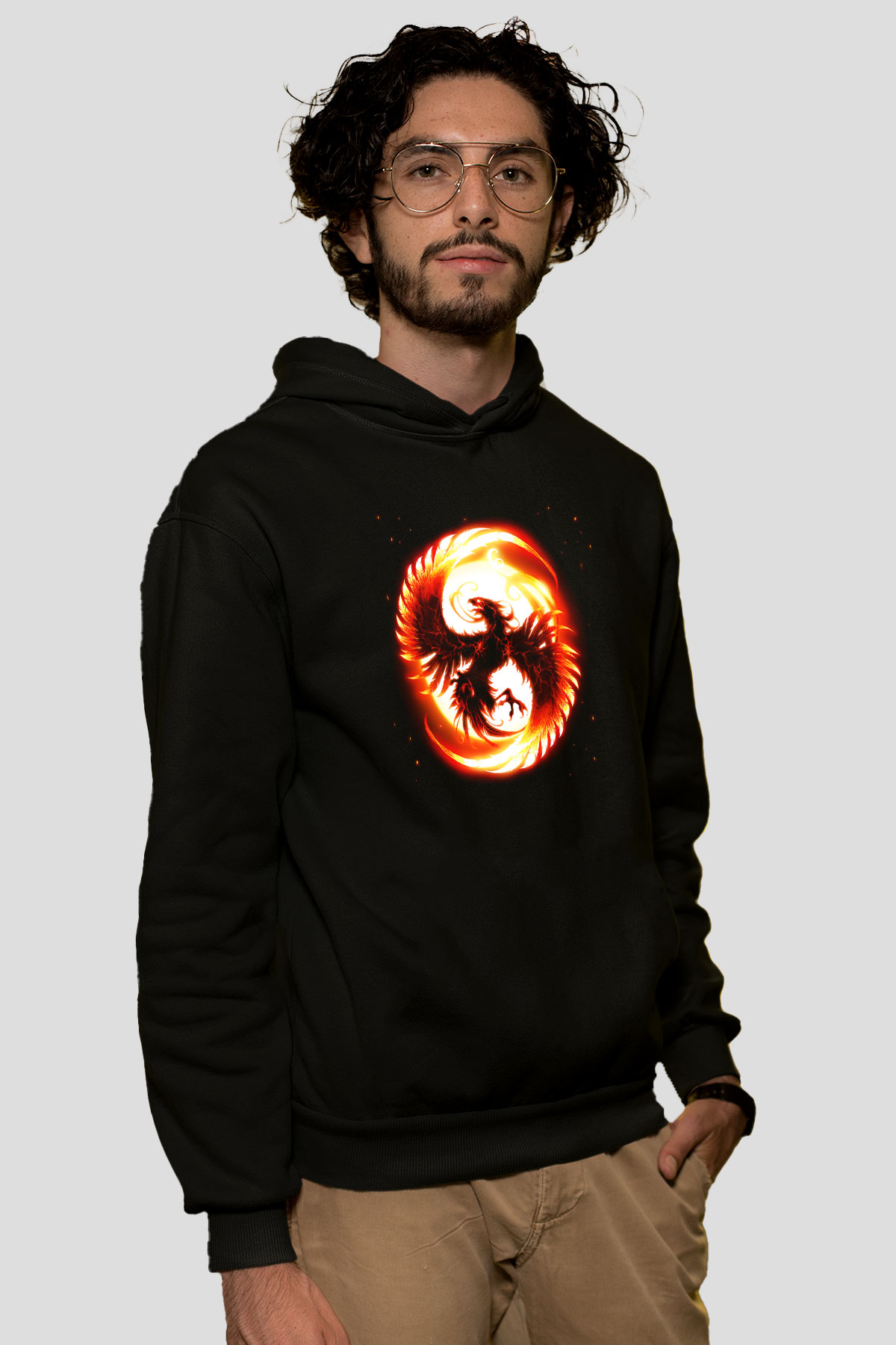 Kuş Siyah Unisex Hoodie