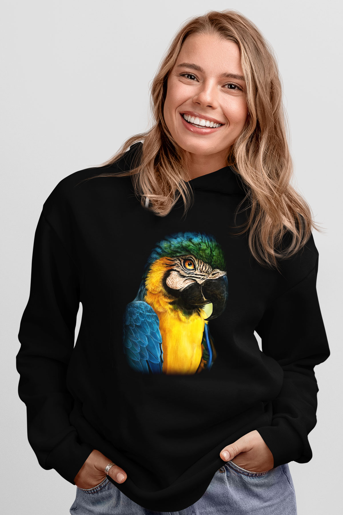 Kuş Siyah Unisex Hoodie