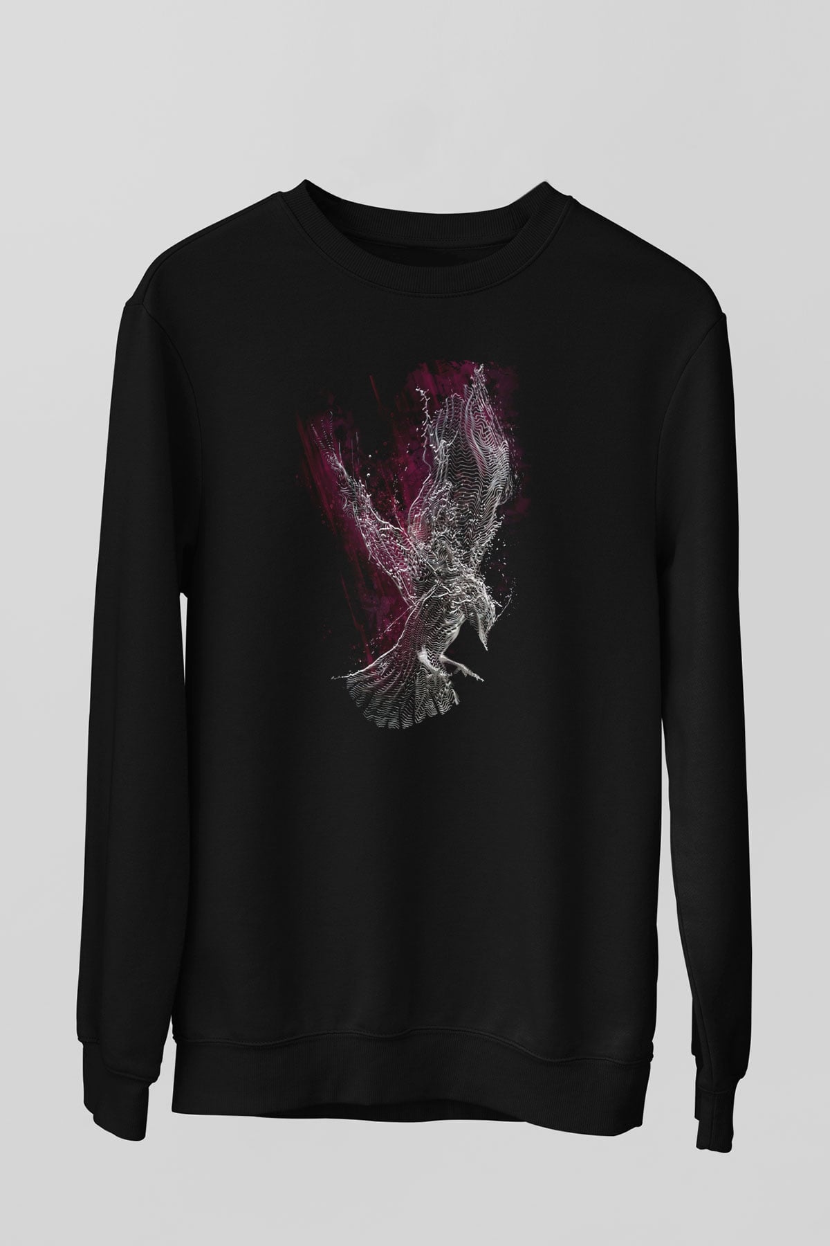 Kuş Siyah Unisex Sweatshirt