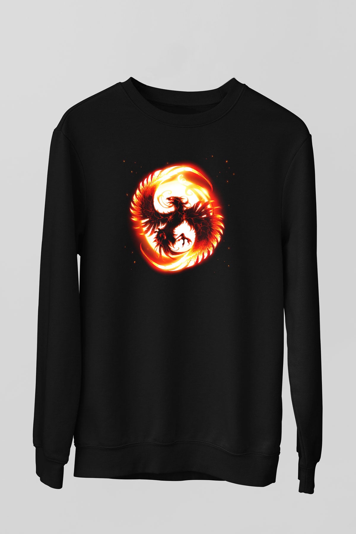 Kuş Siyah Unisex Sweatshirt