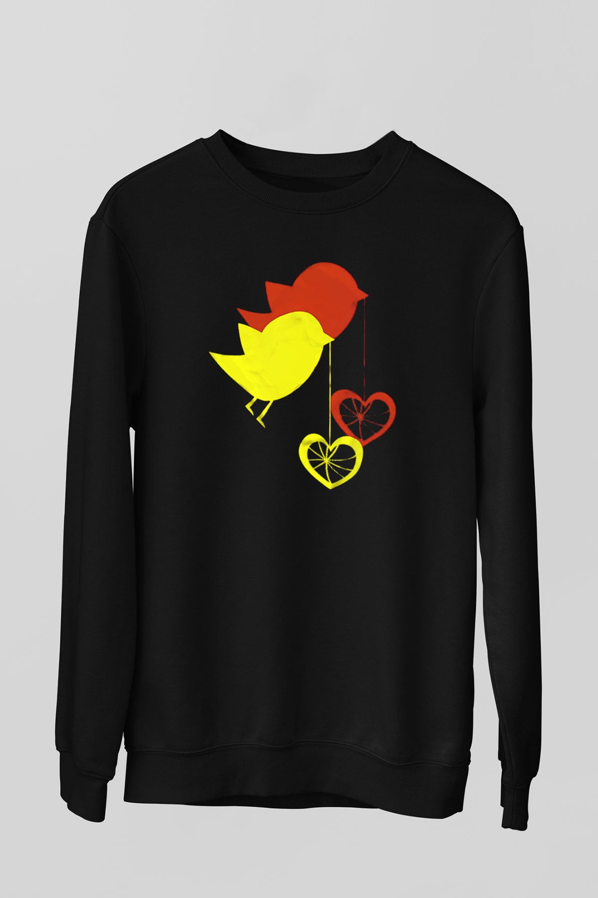 Kuş Siyah Unisex Sweatshirt