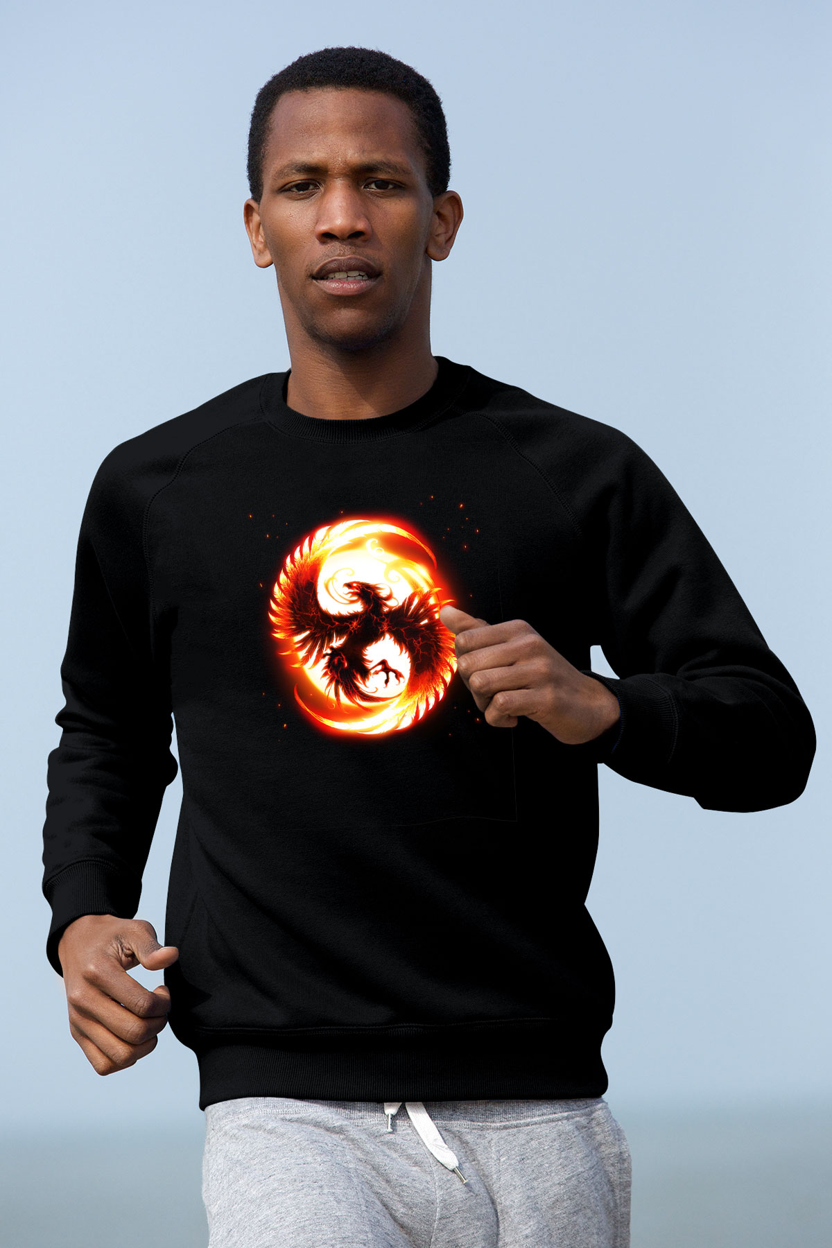 Kuş Siyah Unisex Sweatshirt