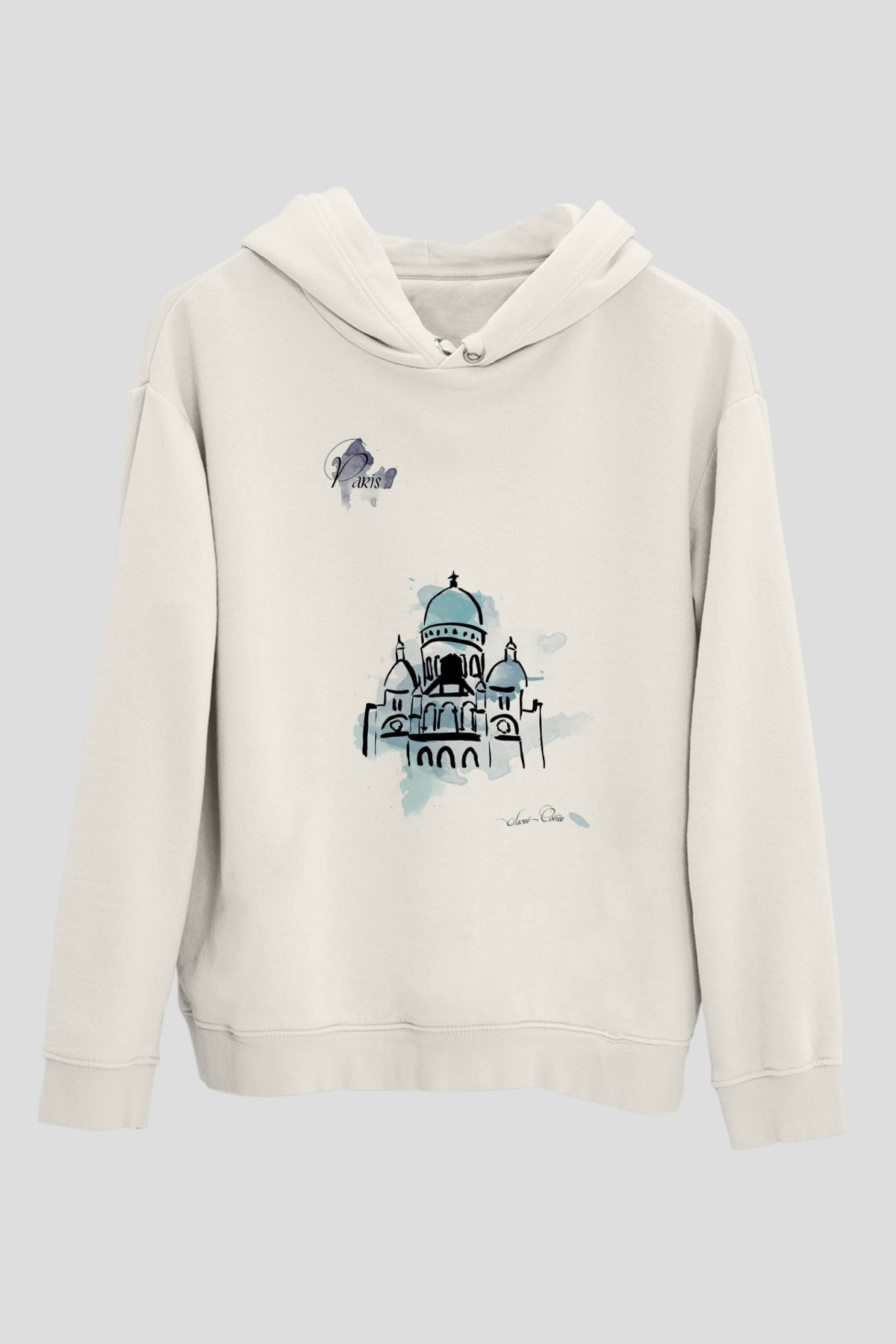Kutsal Kalp Bazilikası Beyaz Unisex Hoodie